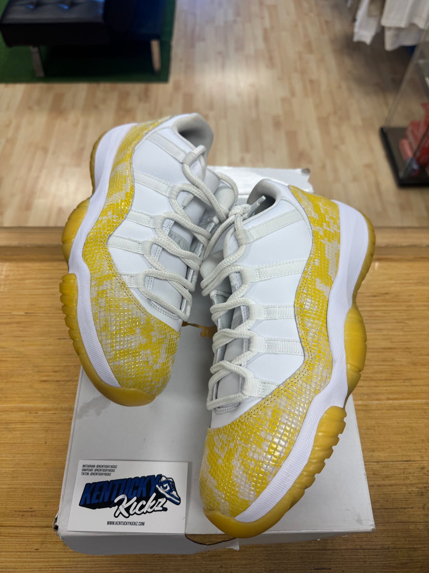 Jordan 11 Low Retro “Yellow Snakeskin” (Sz 9 Men)