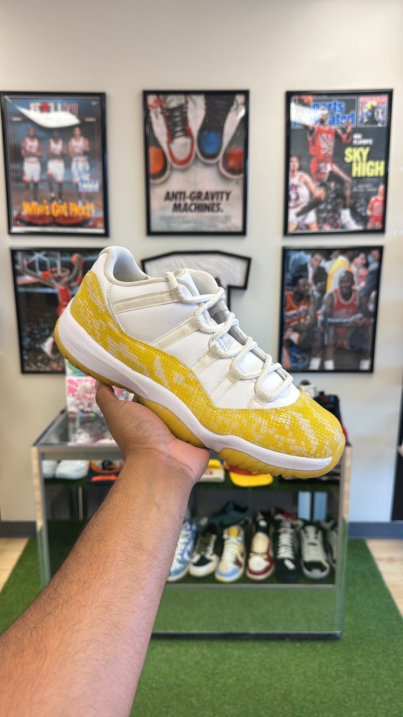 Jordan 11 Retro Low “Yellow Snakeskin” (Sz 11.5W / 10 Men)