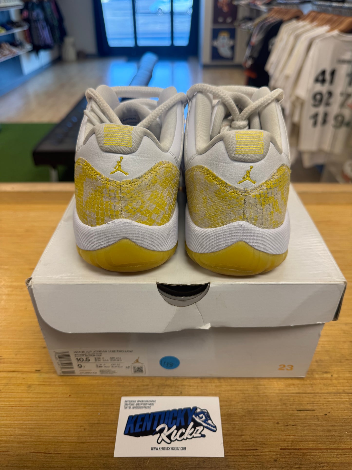 Jordan 11 Low Retro “Yellow Snakeskin” (Sz 9 Men)