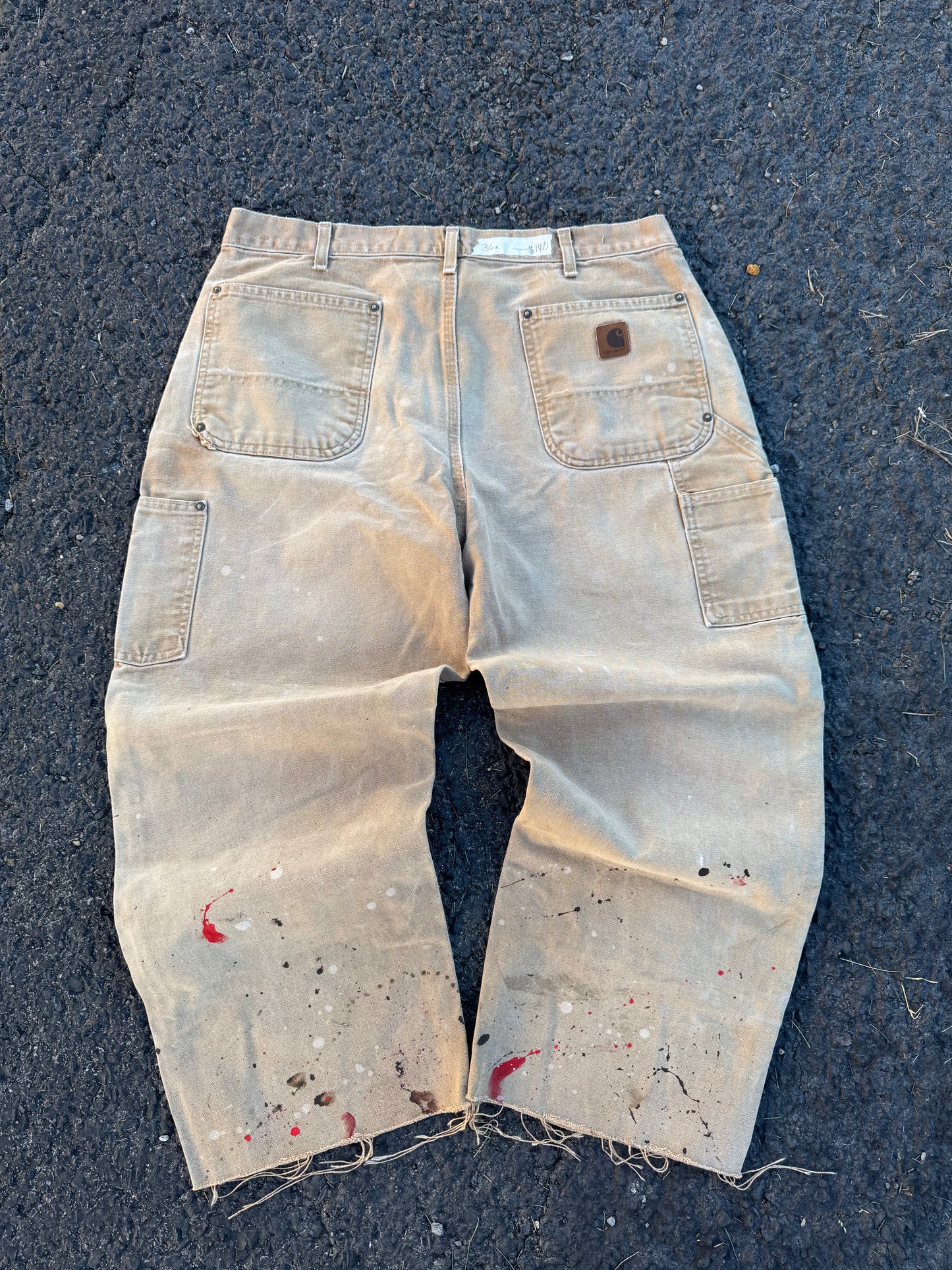 “VINTAGE” Faded Tan Carhartt Double knee Jeans - 36 x 28