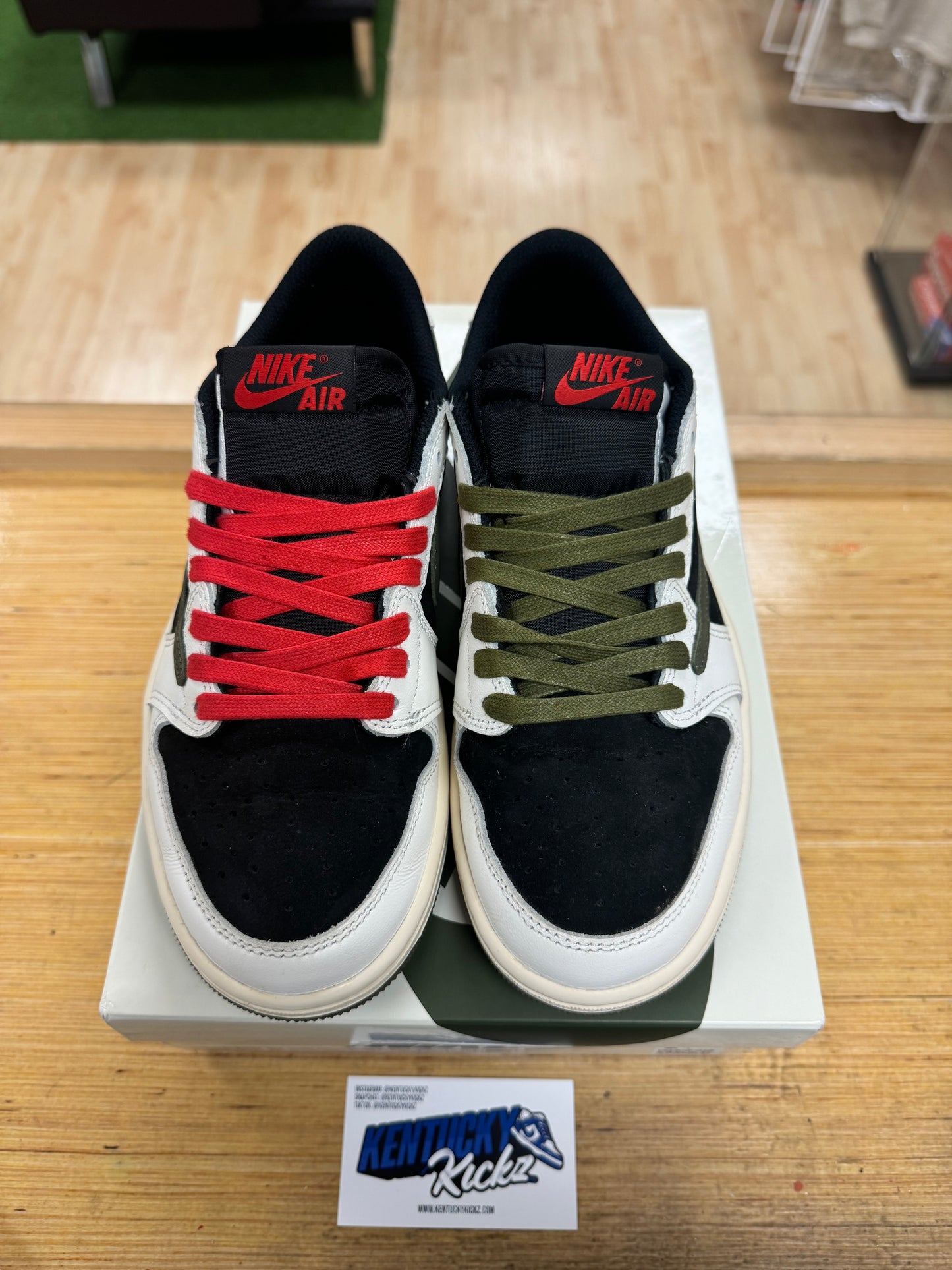 Jordan 1 Retro Low OG SP “Travis Scott Olive” (Sz 7W / 5.5Y)