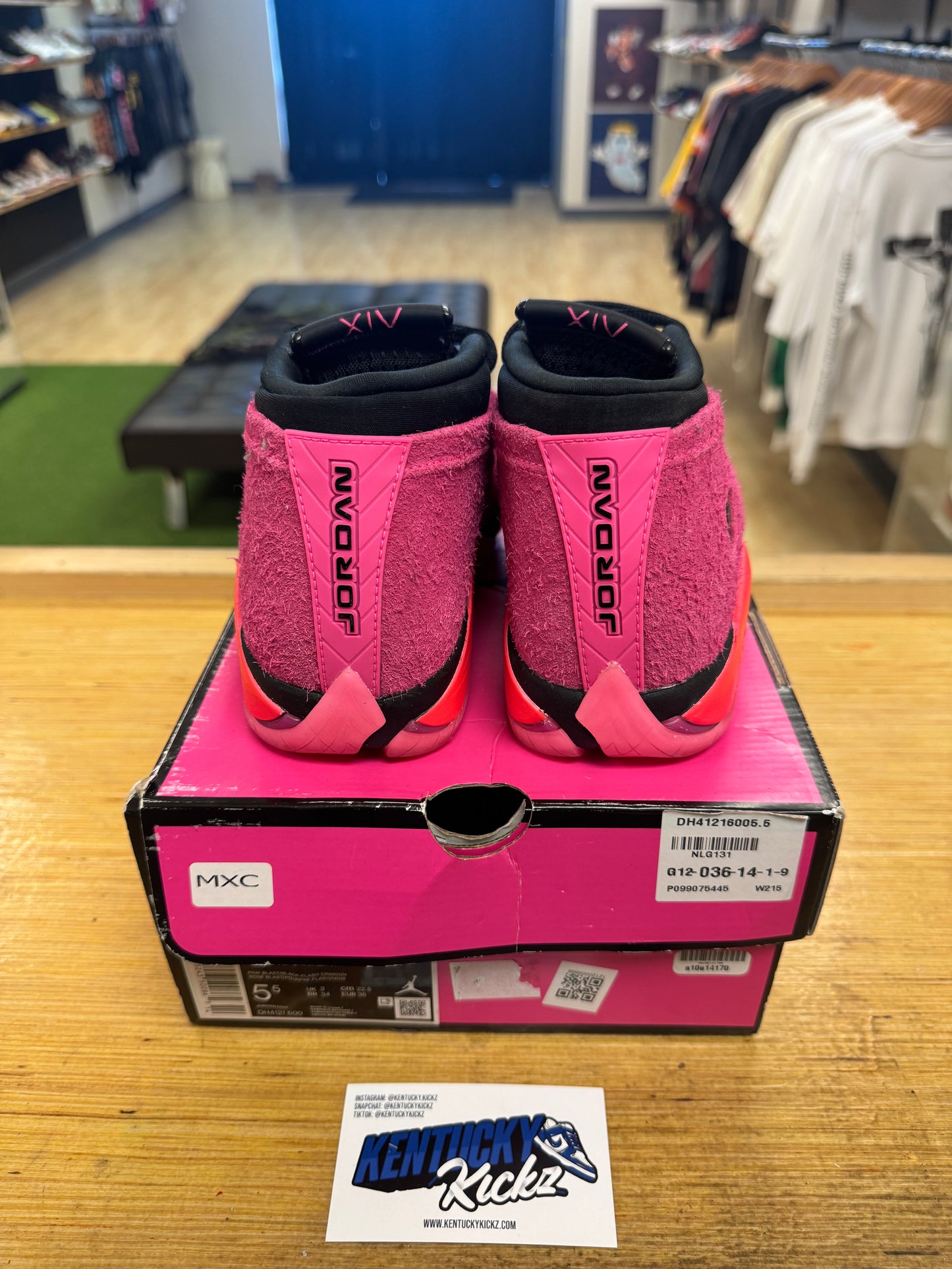 Jordan 14 Retro Low “Shocking Pink” (Sz 5.5W / 4Y)