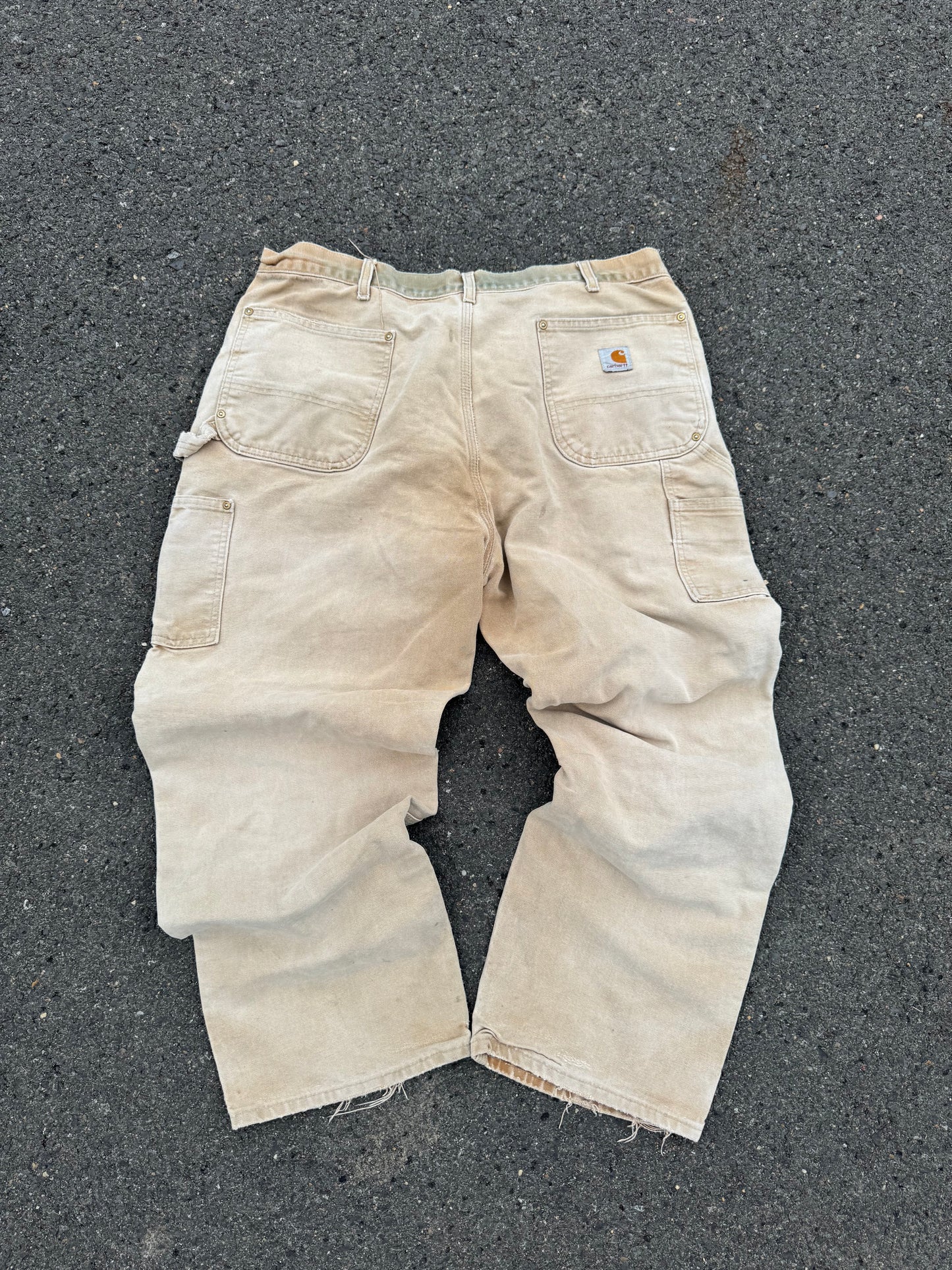 “VINTAGE” Faded Tan Carhartt Double knee Jeans - 40 x 30