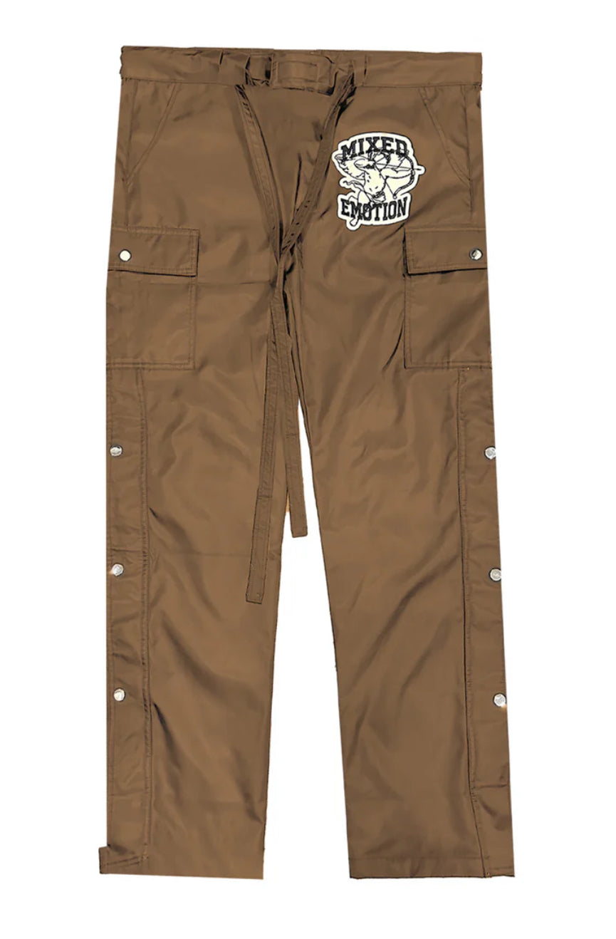 “Mixed Emotions” Brown Angel Nylon Cargos