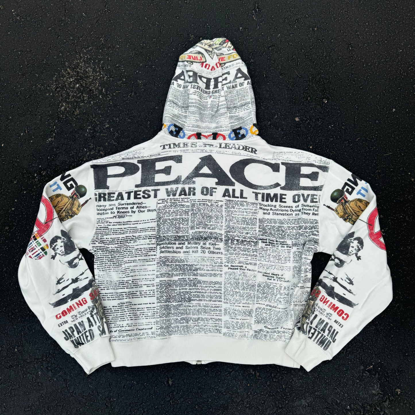 “VALE” PEACE ZIP UP HOODIE