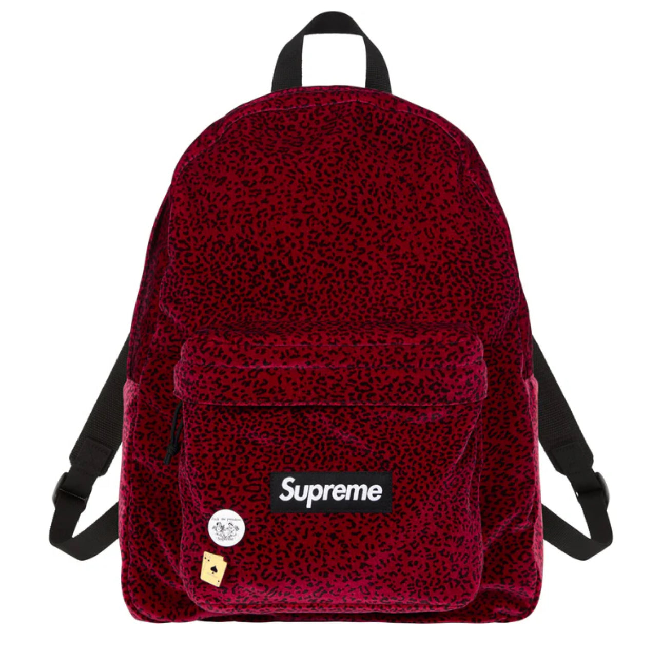 “Supreme” Velvet Backpack (Red Leopard)