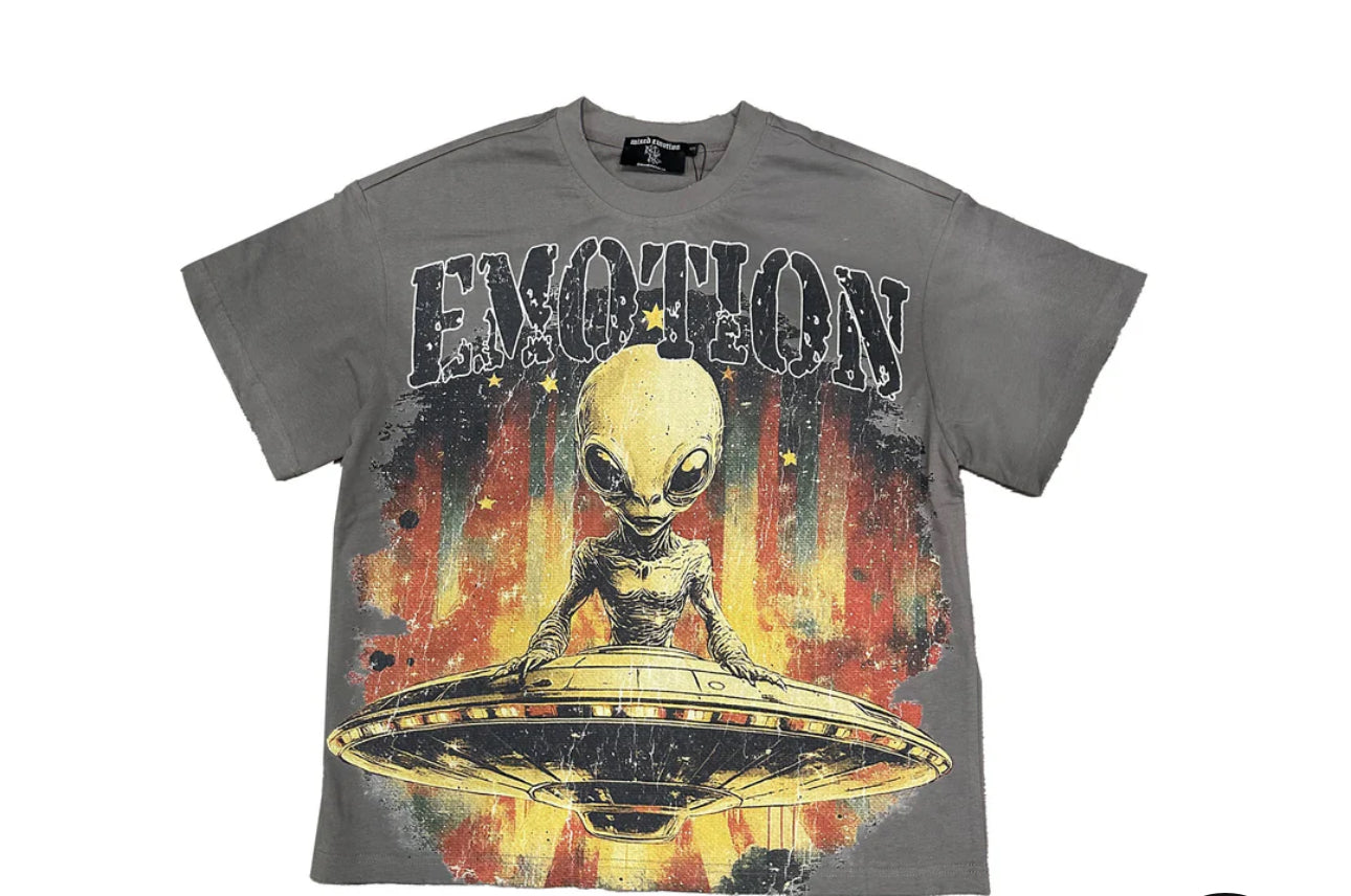 “MIXED EMOTION” Grey Spaceship Tee