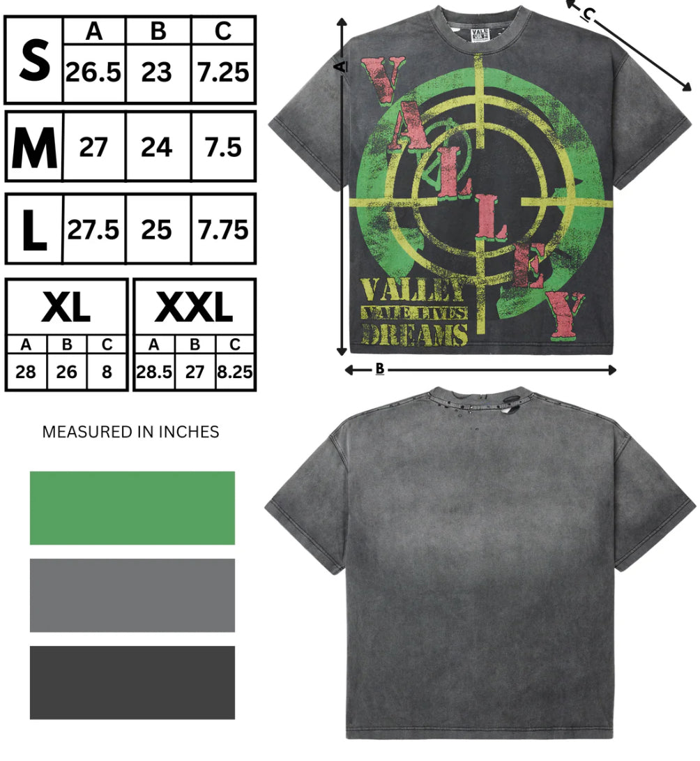 “VALE” BLACK TARGET TEE