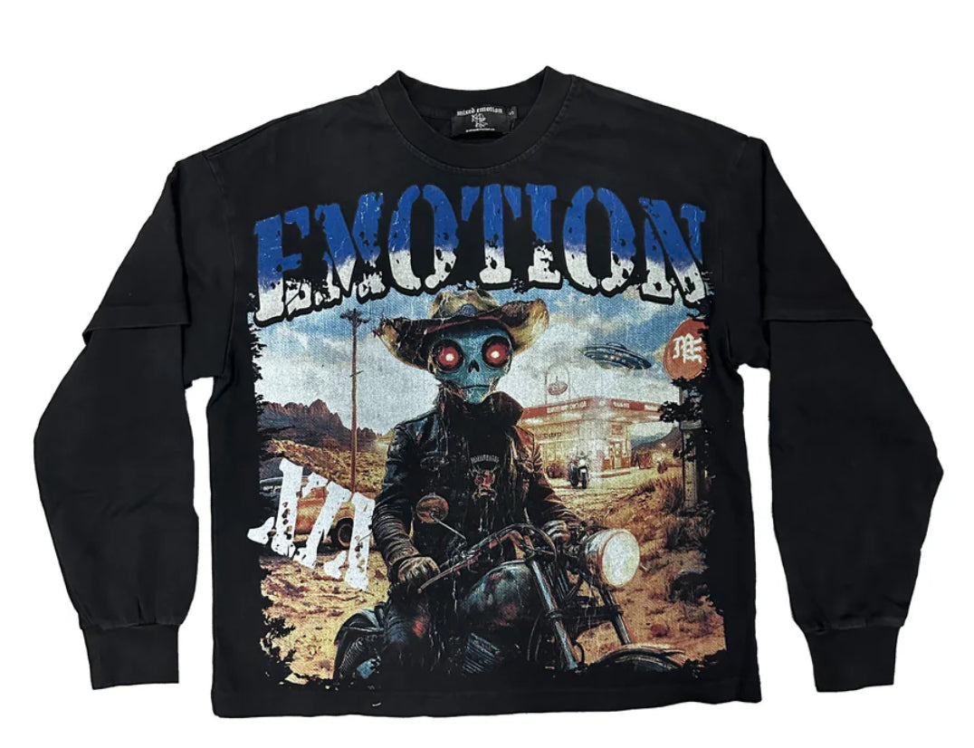 “Mixed Emotions” Black RacerLong Sleeve