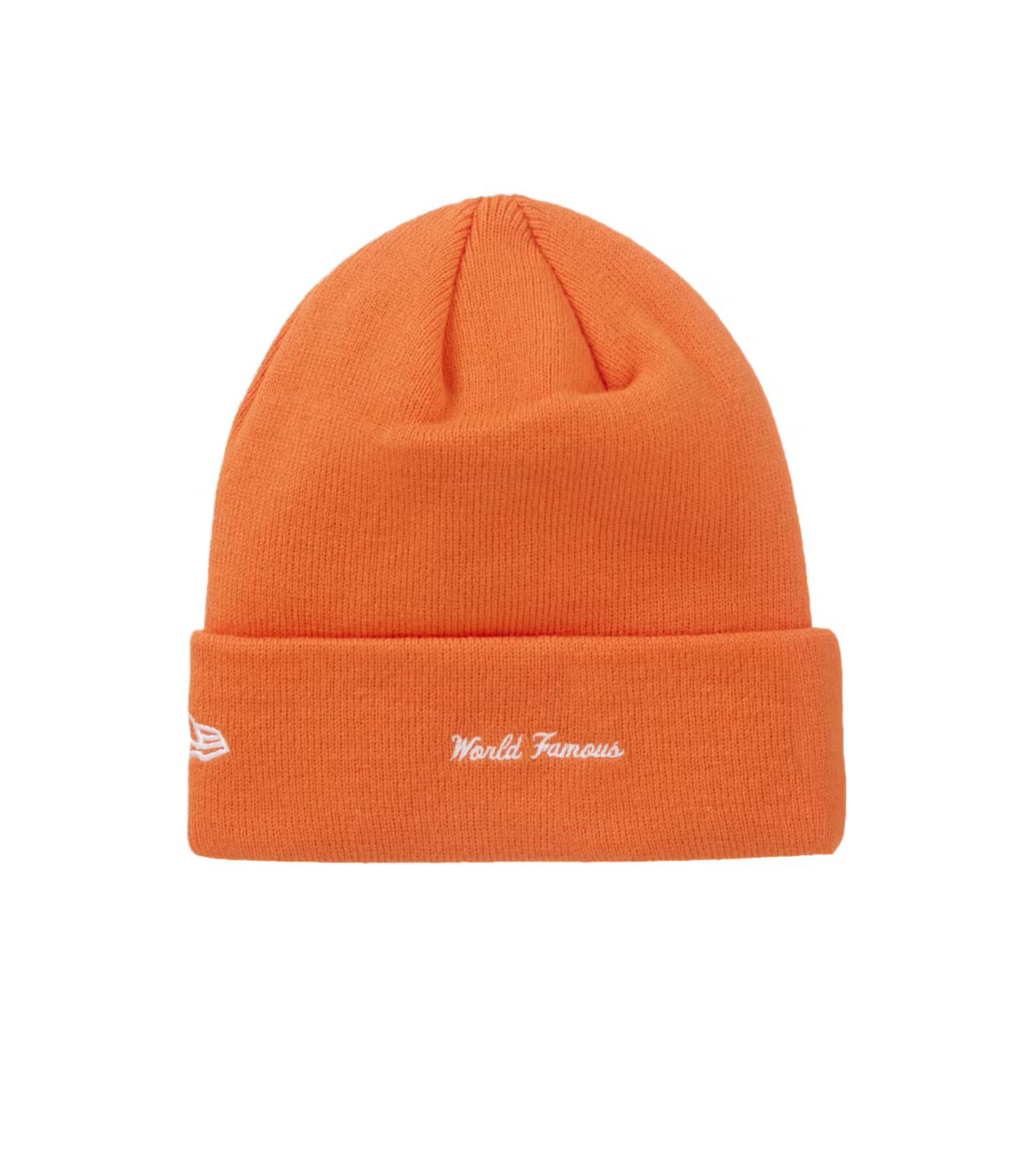 “Supreme” New Era Box Logo Beanie (Dark Orange)