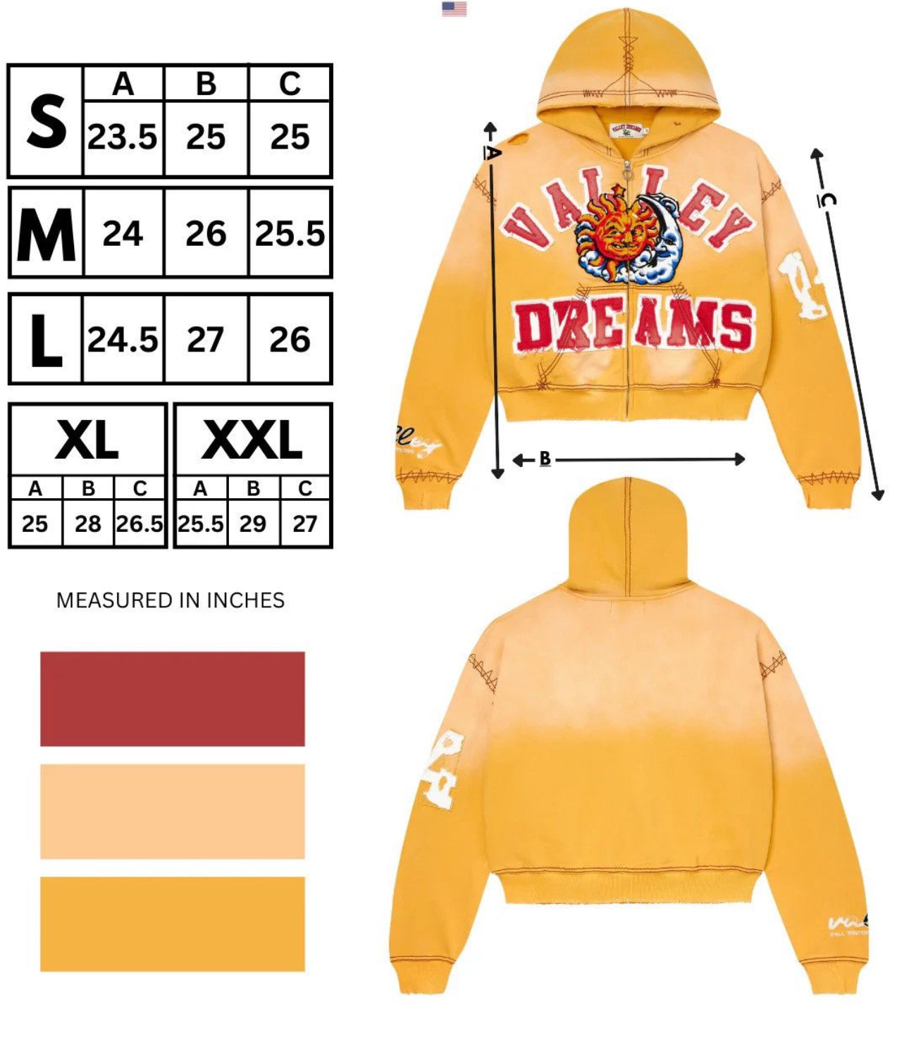 “VALE” Sunny Zip Up (Yellow)