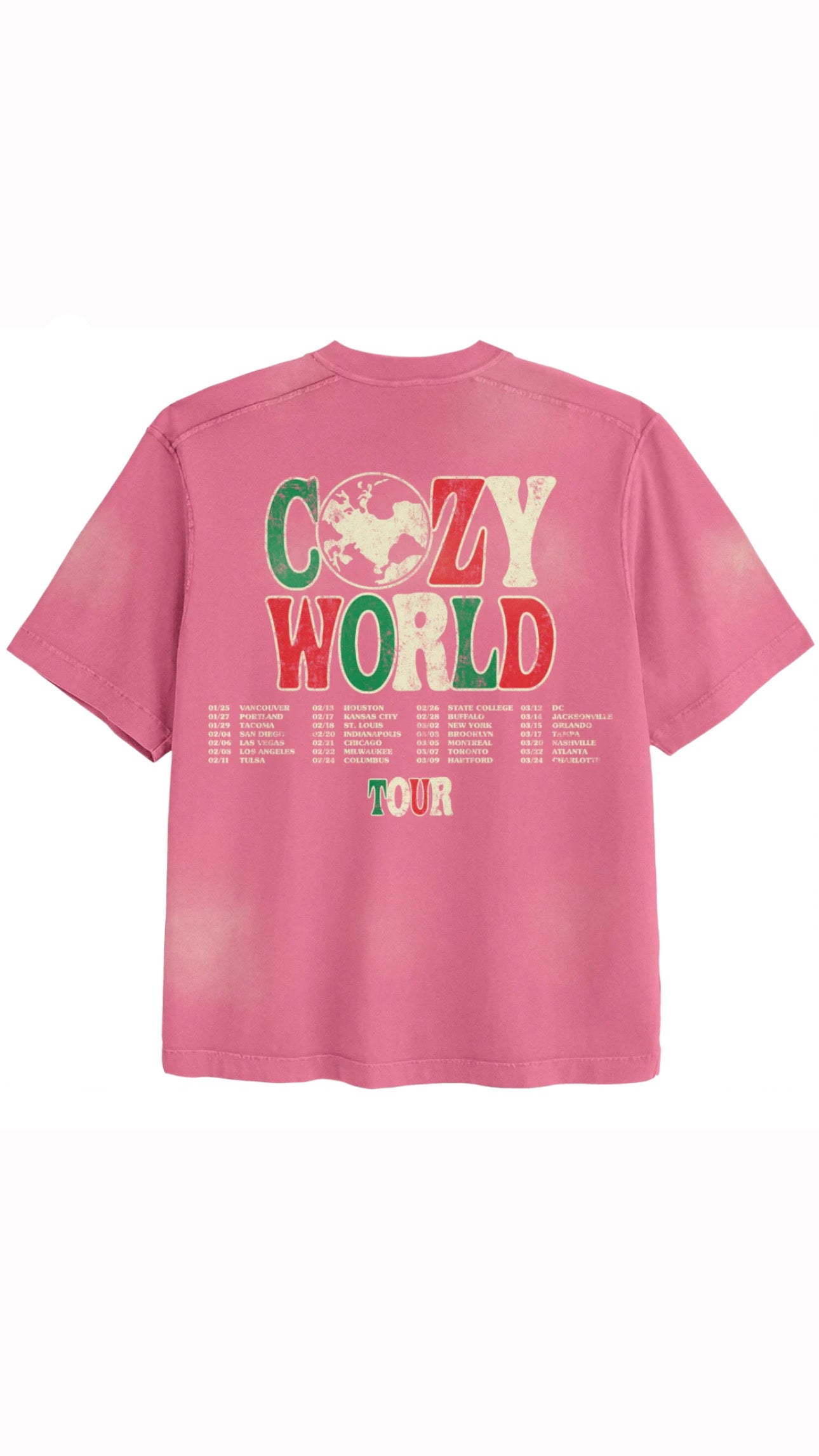 “Cozy” 2025 World Tour Tee (Vintage Pink)