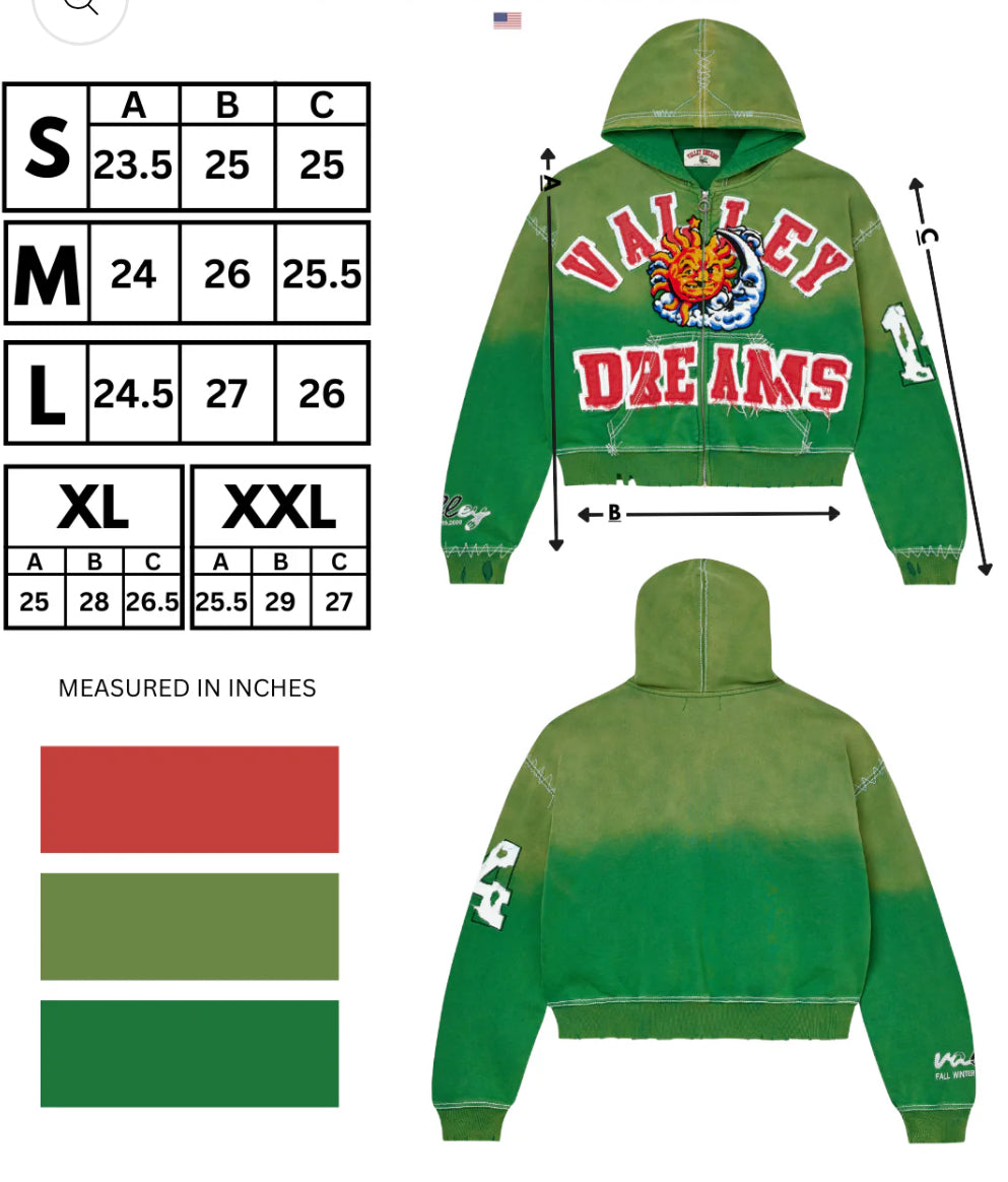 “VALE” Sunny Zip Up (Green)