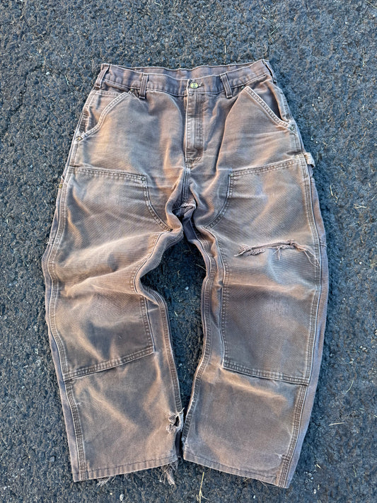 “VINTAGE” Faded Brown Carhartt Double knee Jeans - 34 x 30
