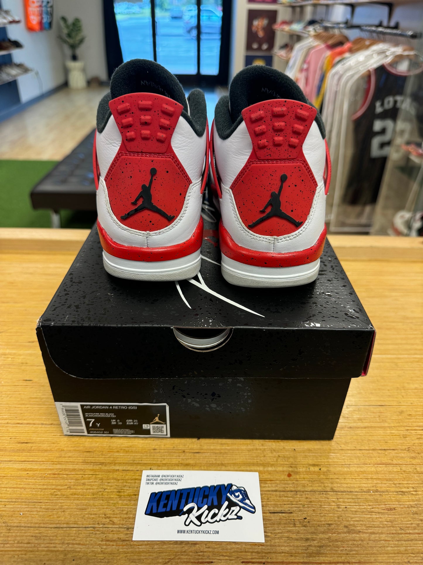 Jordan 4 Retro “Red Cement” (Sz 7Y)