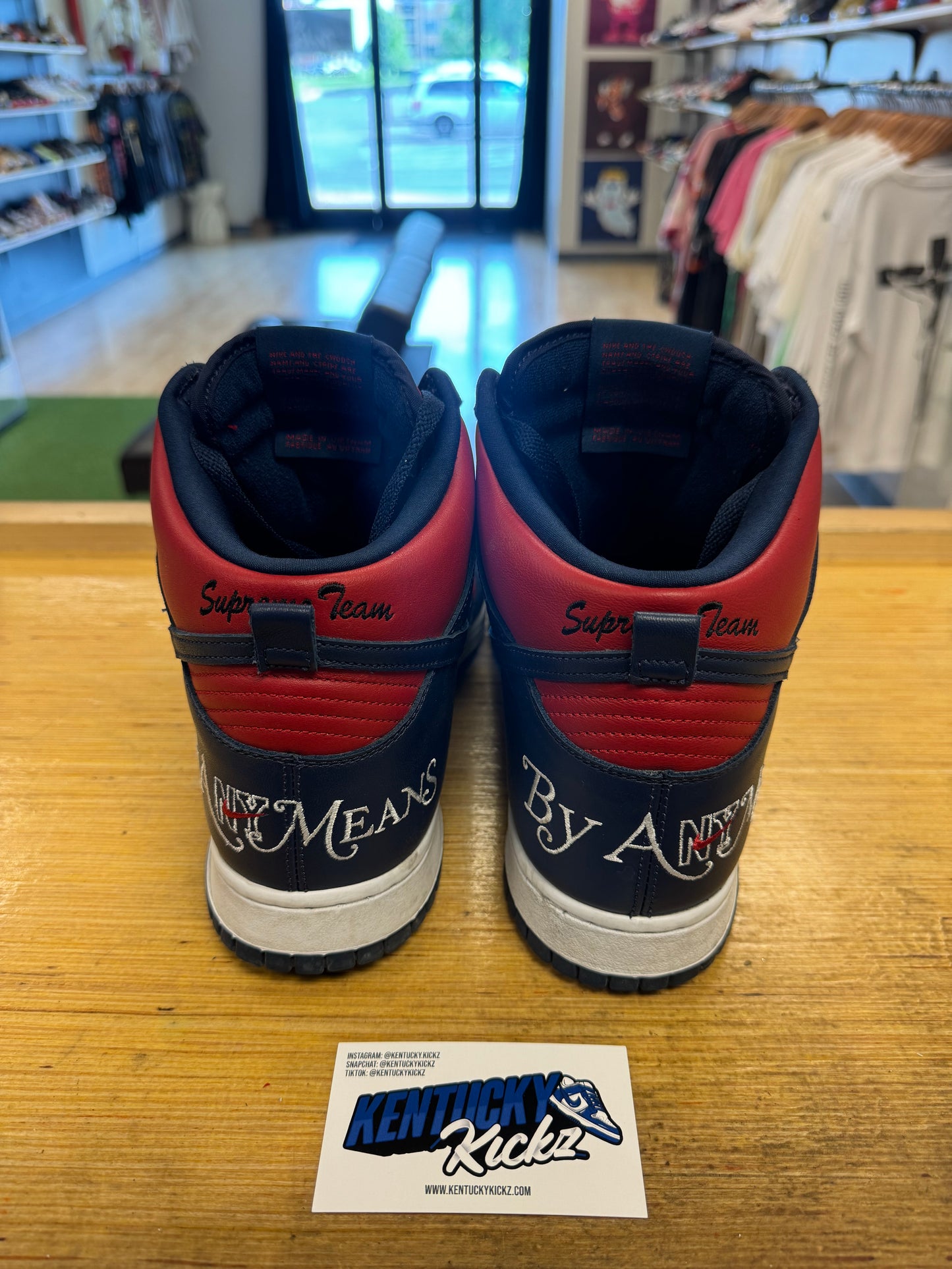 SB Dunk High “Supreme By Any Means Navy” (Sz 12)