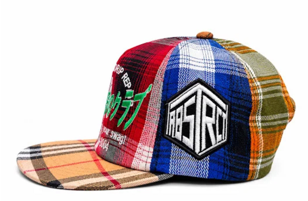 Abstract Repair Plaid SnapBack (Tan)