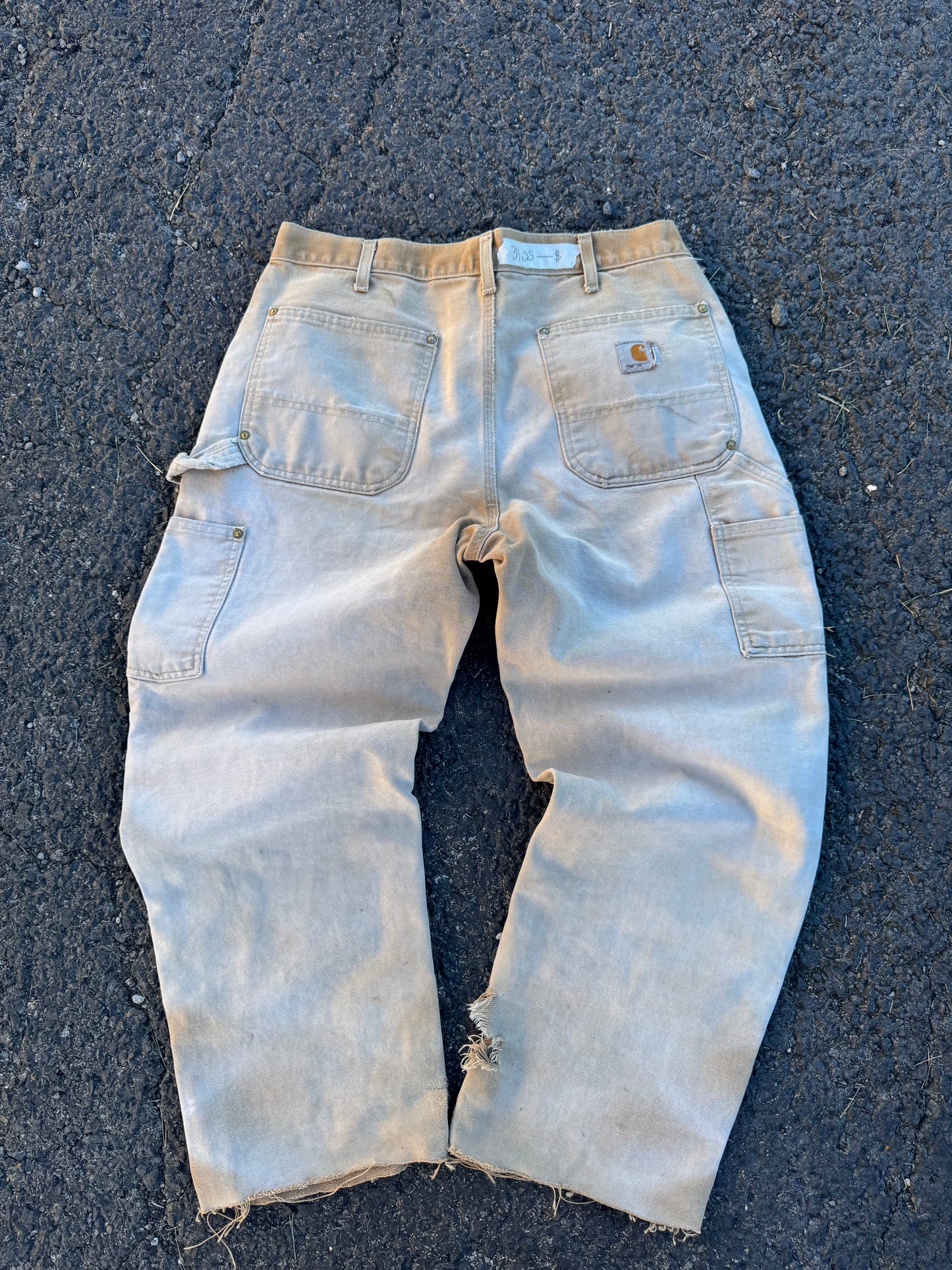 “VINTAGE” Faded Tan Carhartt Double knee Jeans - 34 x 30