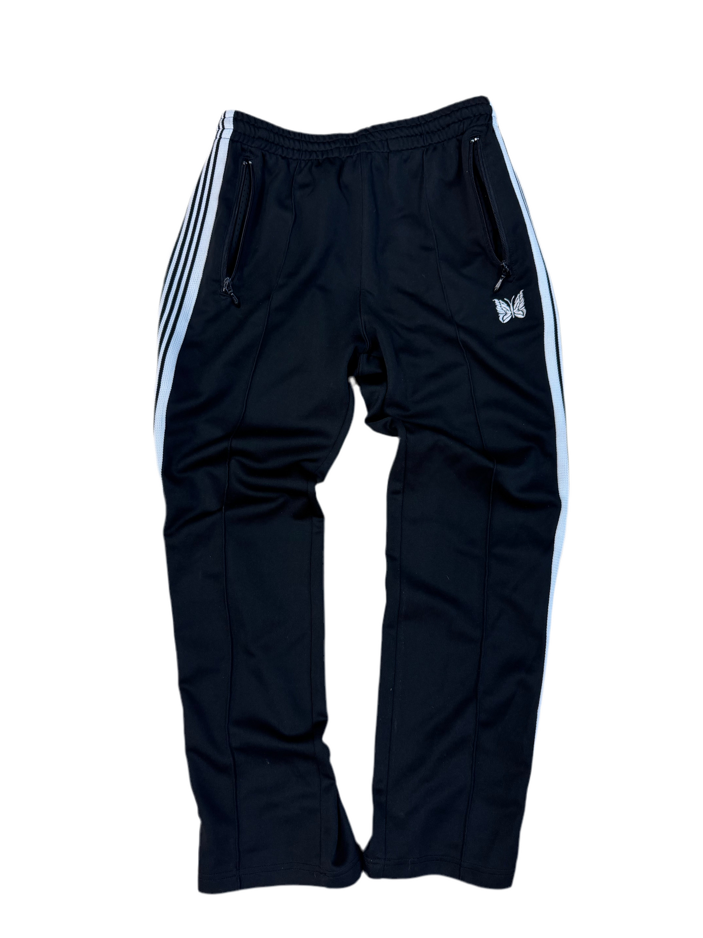 NEEDLES POLY SMOOTH TRACK PANTS (Black/White)