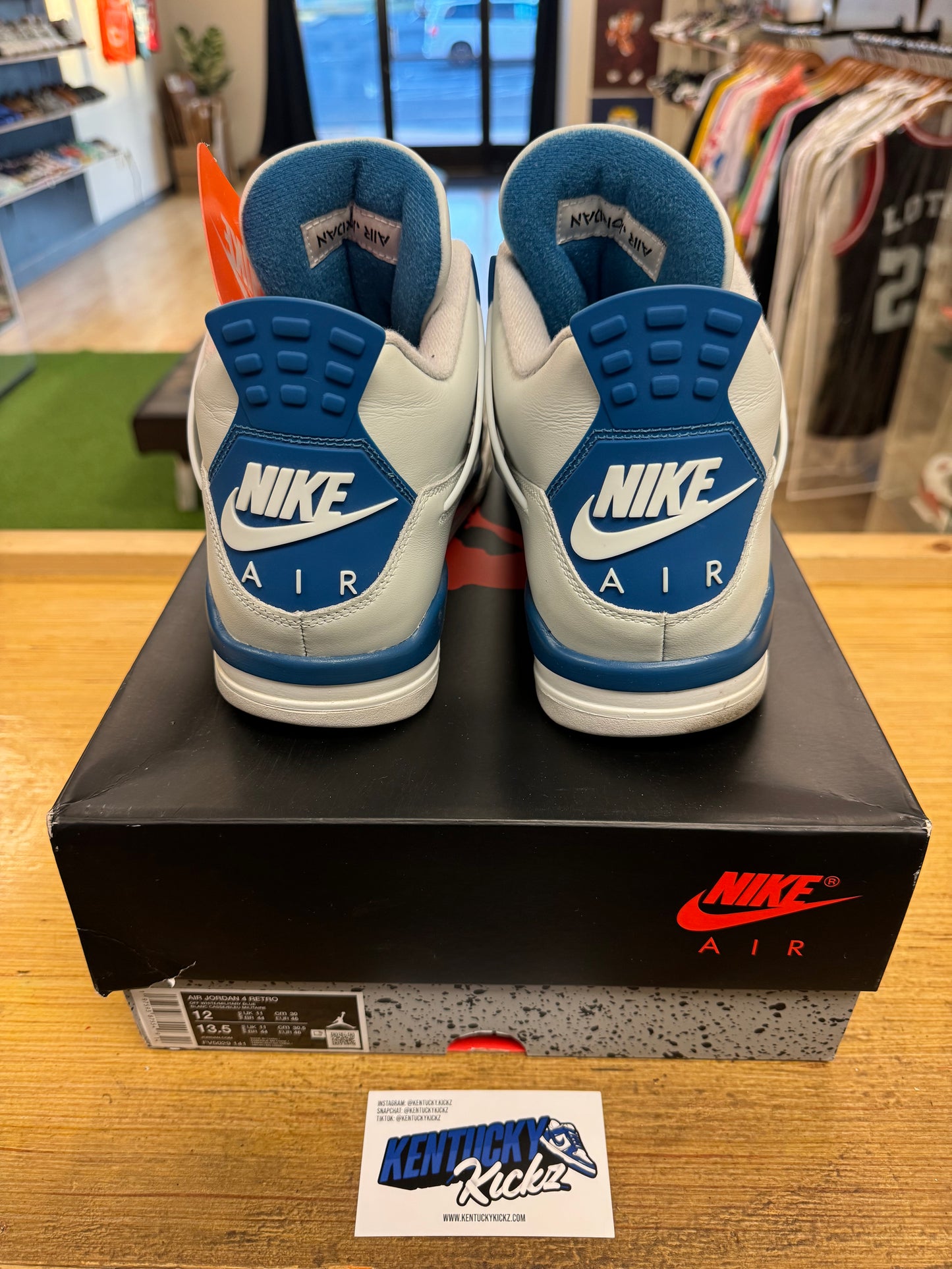 Jordan 4 Retro “Military Blue” (Sz 12)