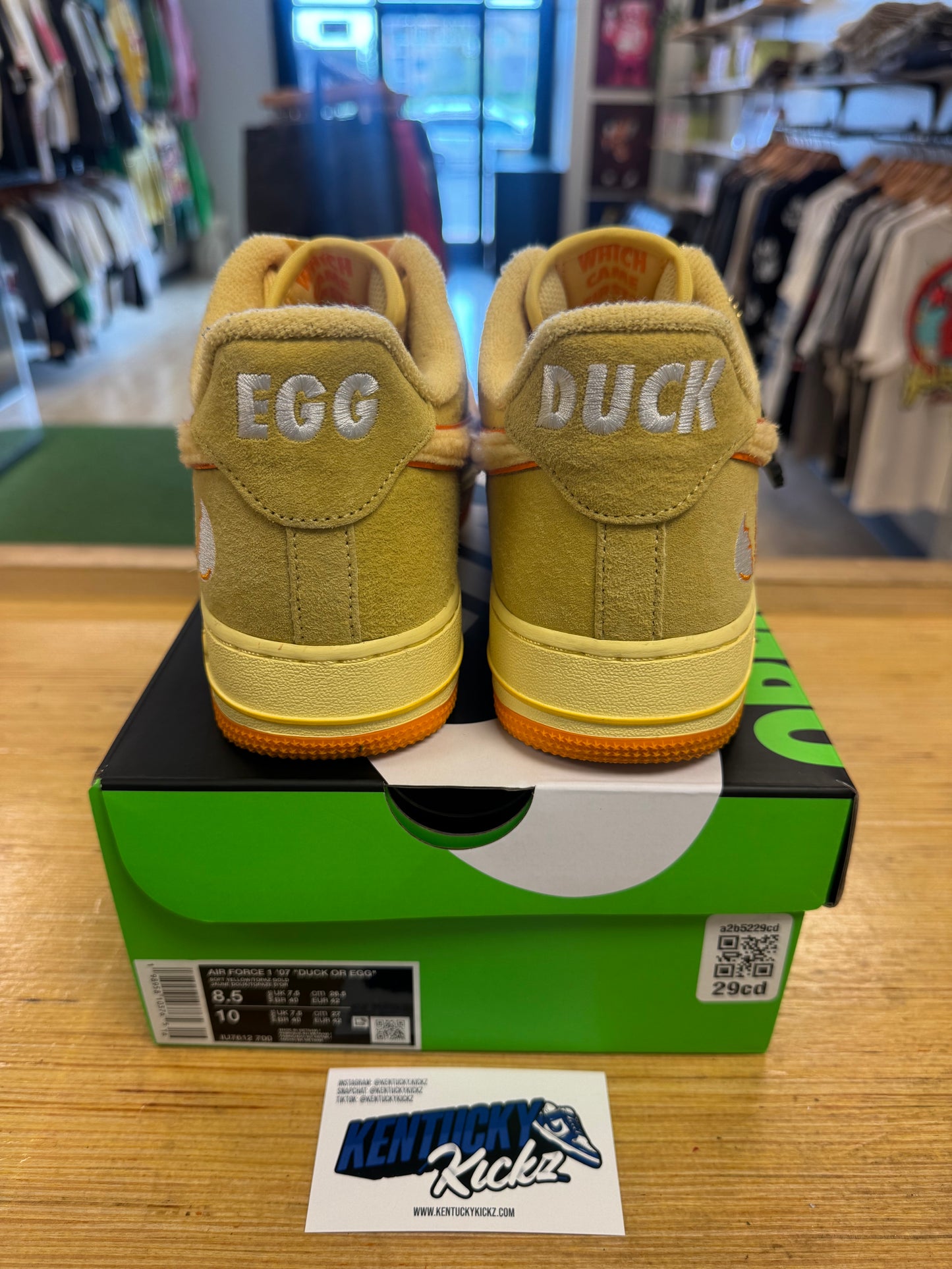 Air Force 1 Low “Ducks of a feather University of Oregon Duck or Egg” (Sz 8.5)