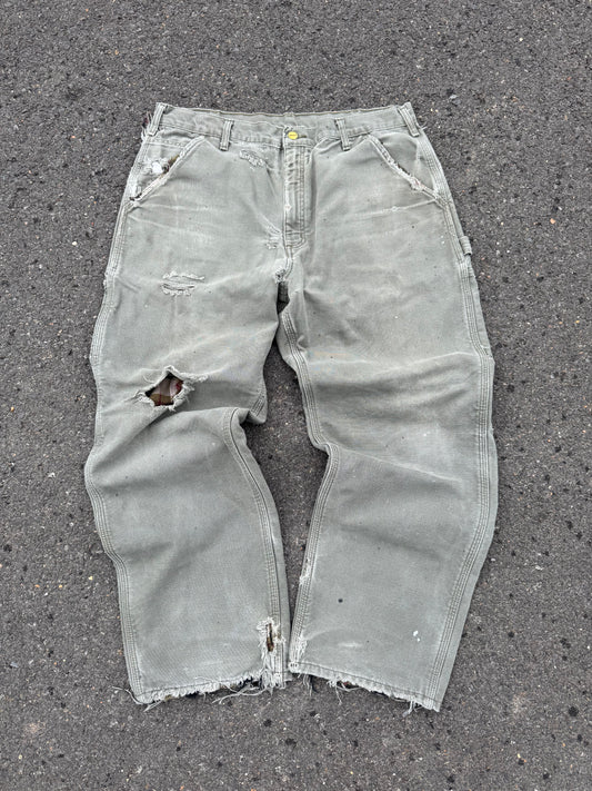 “VINTAGE” Faded Olive Carhartt Jeans - 38 x 30