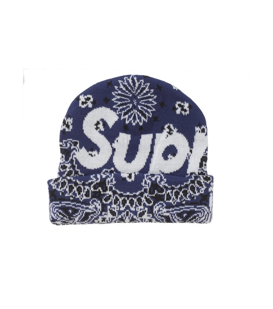 Supreme Bandana Big Logo Beanie “Blue” (FW24)