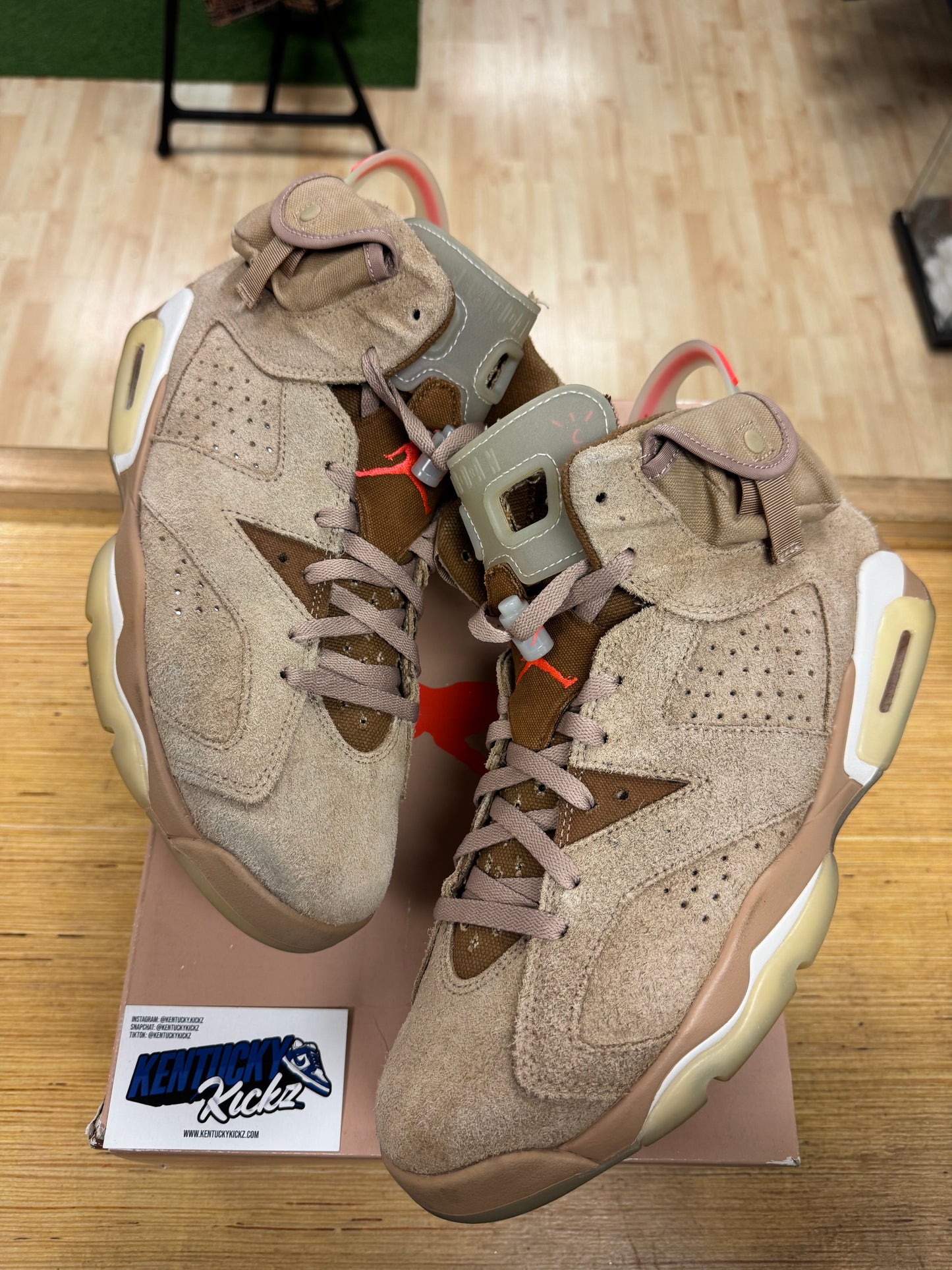 Jordan 6 Retro “Travis Scott British Khaki” (Sz 12)