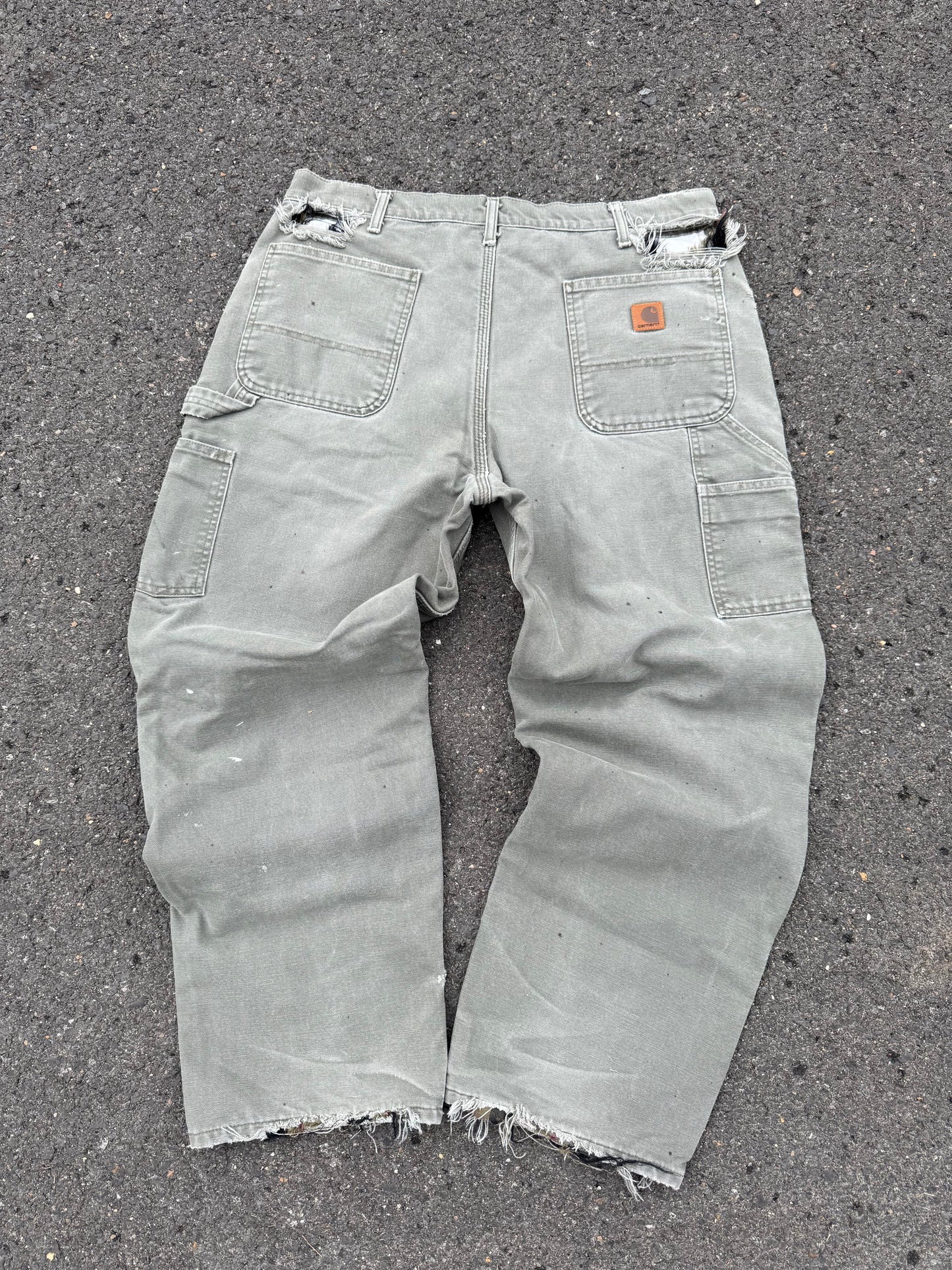 “VINTAGE” Faded Olive Carhartt Jeans - 38 x 30
