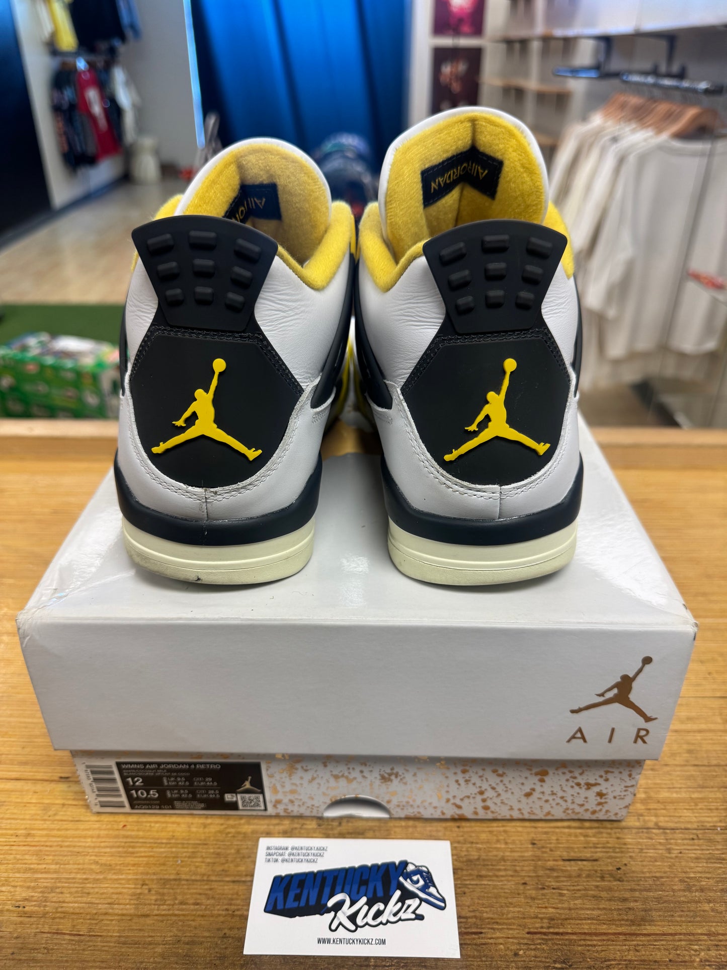 Jordan 4 Retro “Vivid Sulfur” (Sz 12W / 10.5 Men)