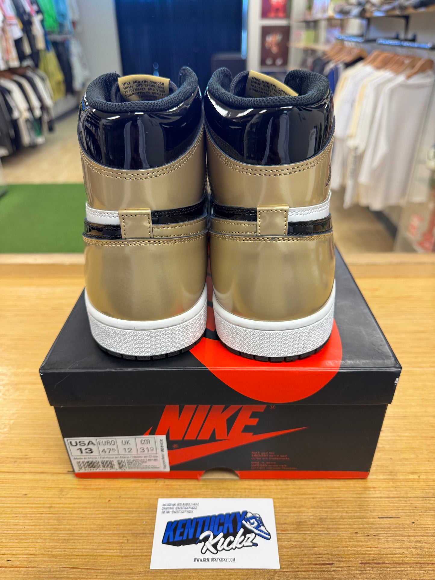 Jordan 1 Retro High NRG “Patent Gold Toe” (Sz 13)