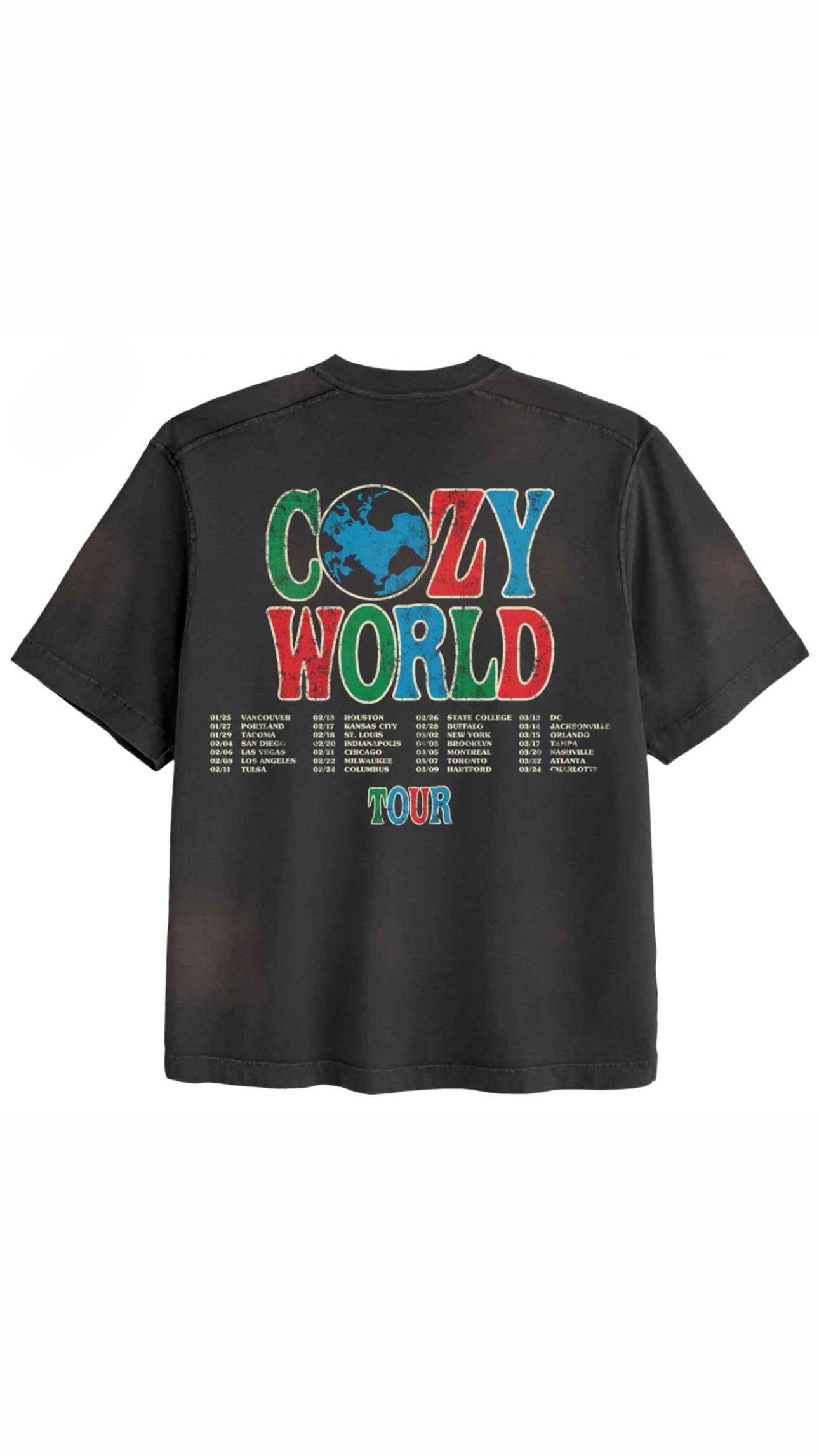 “Cozy” 2025 World Tour Tee (Vintage Black)