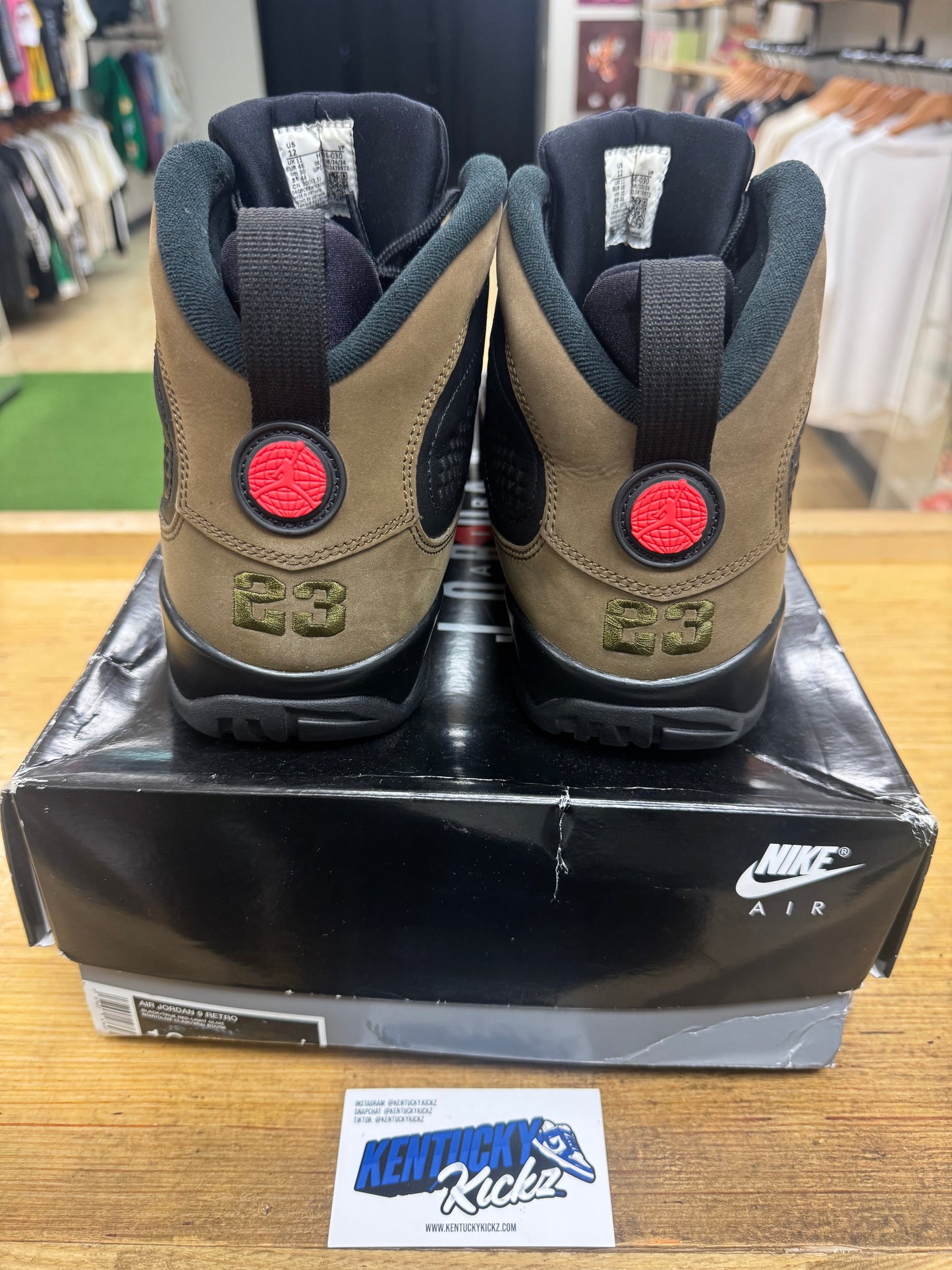 Jordan 9 Retro “Olive” 2024 (Sz 12)