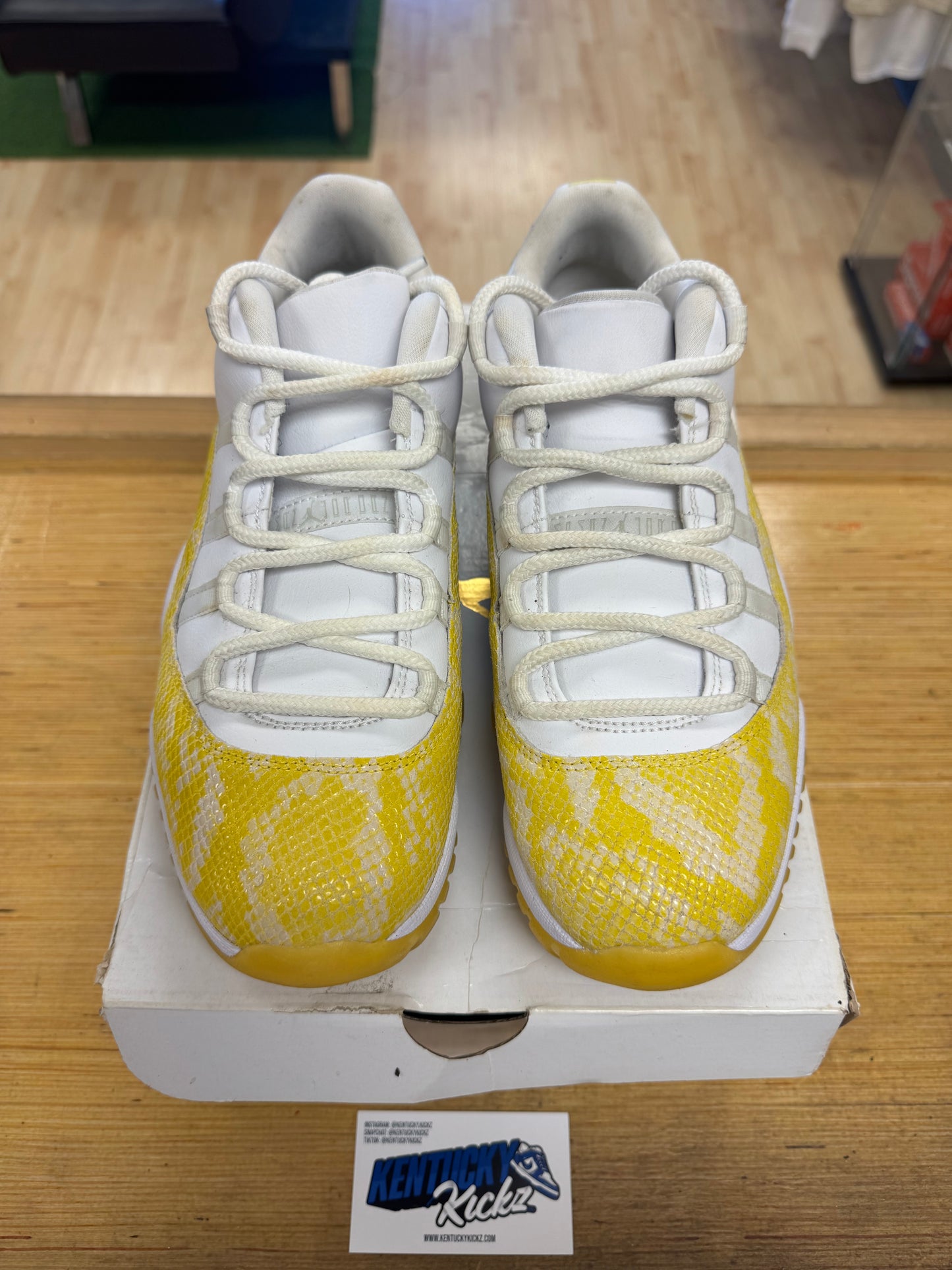 Jordan 11 Retro Low “Yellow Snakeskin” (Sz 11.5W / 10 Men)