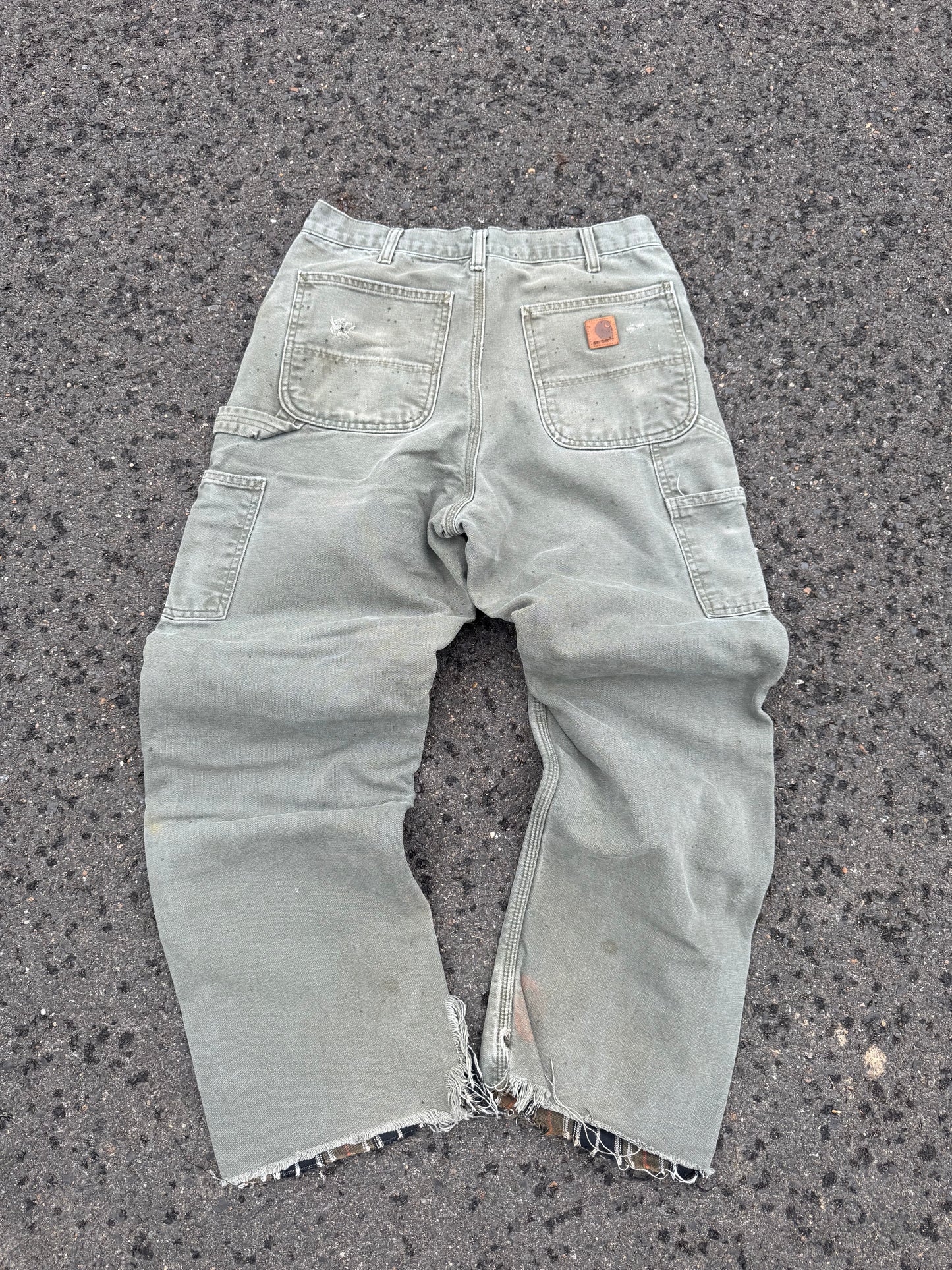 “VINTAGE” Faded Olive Carhartt Jeans - 32 x 34