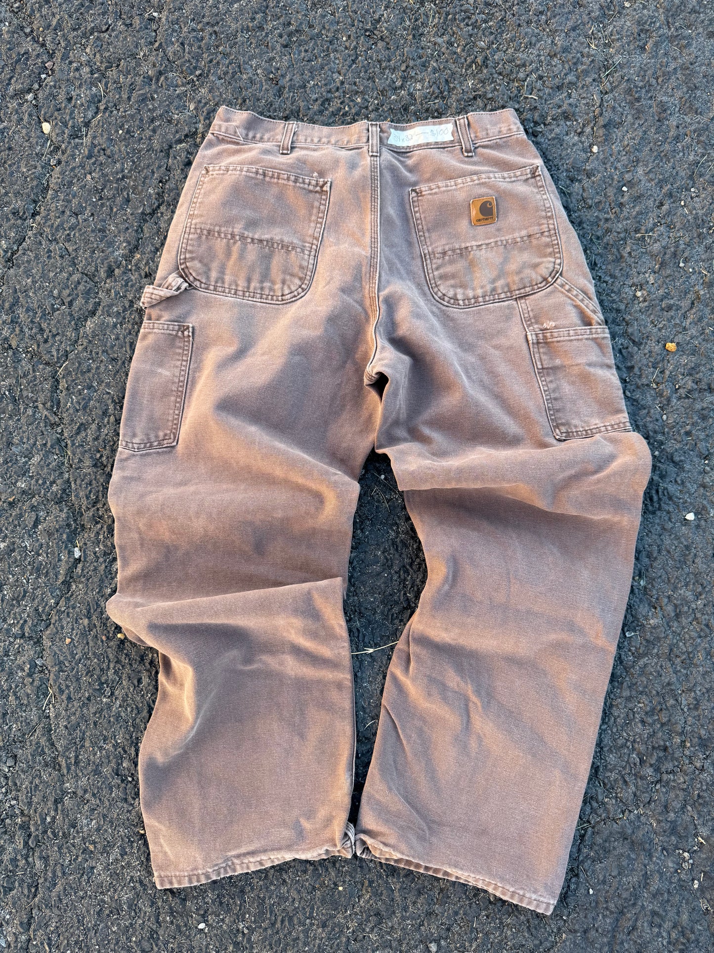 “VINTAGE” Faded Brown Carhartt Jeans - 34 x 32
