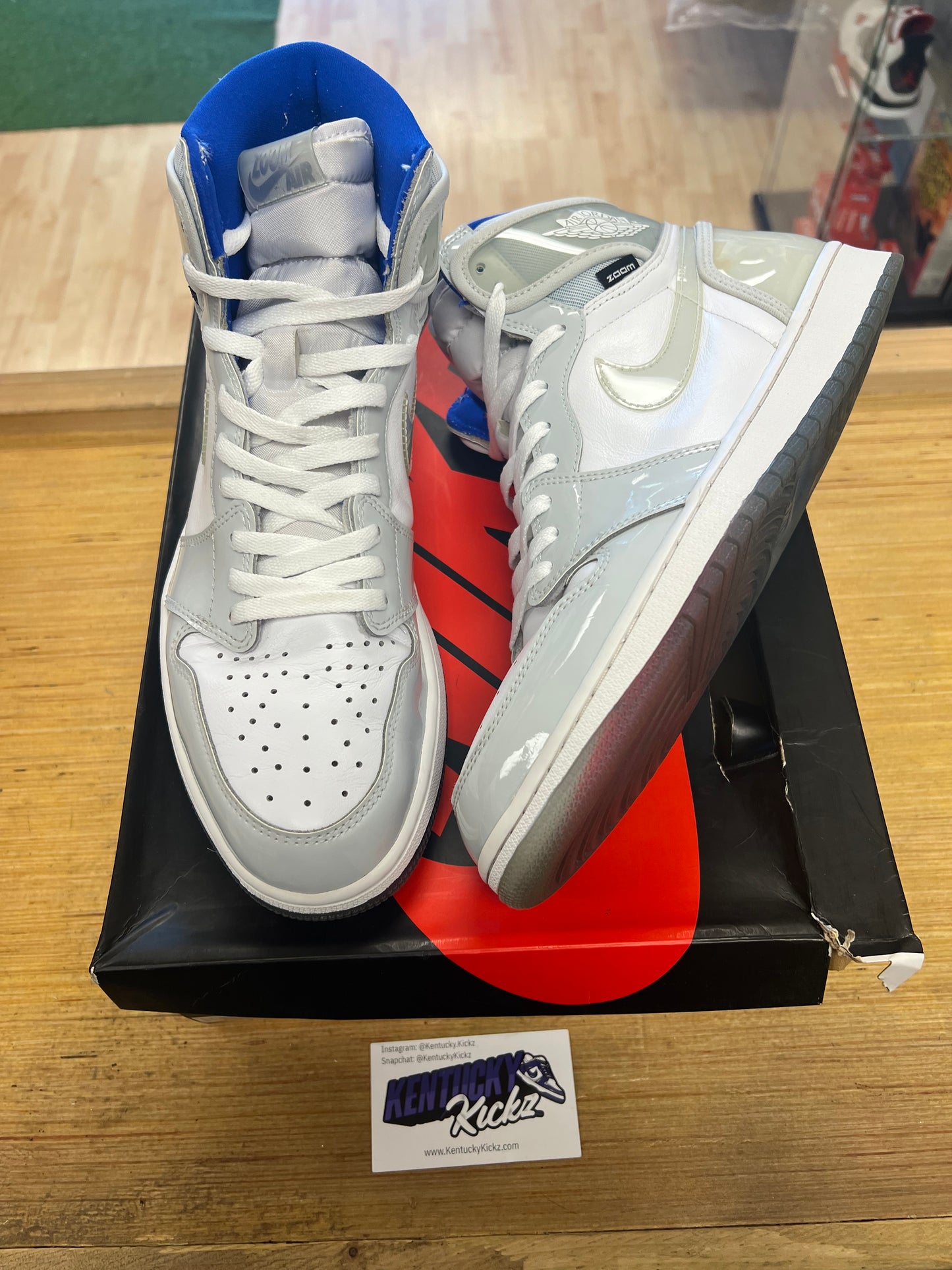 Jordan 1 Retro High “Zoom White Racer Blue” (Sz 12) (USED)