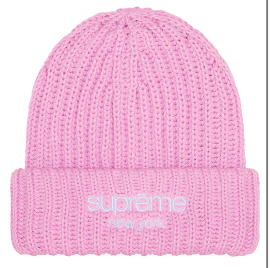 “Supreme” Chunky Rib Classic Logo Beanie