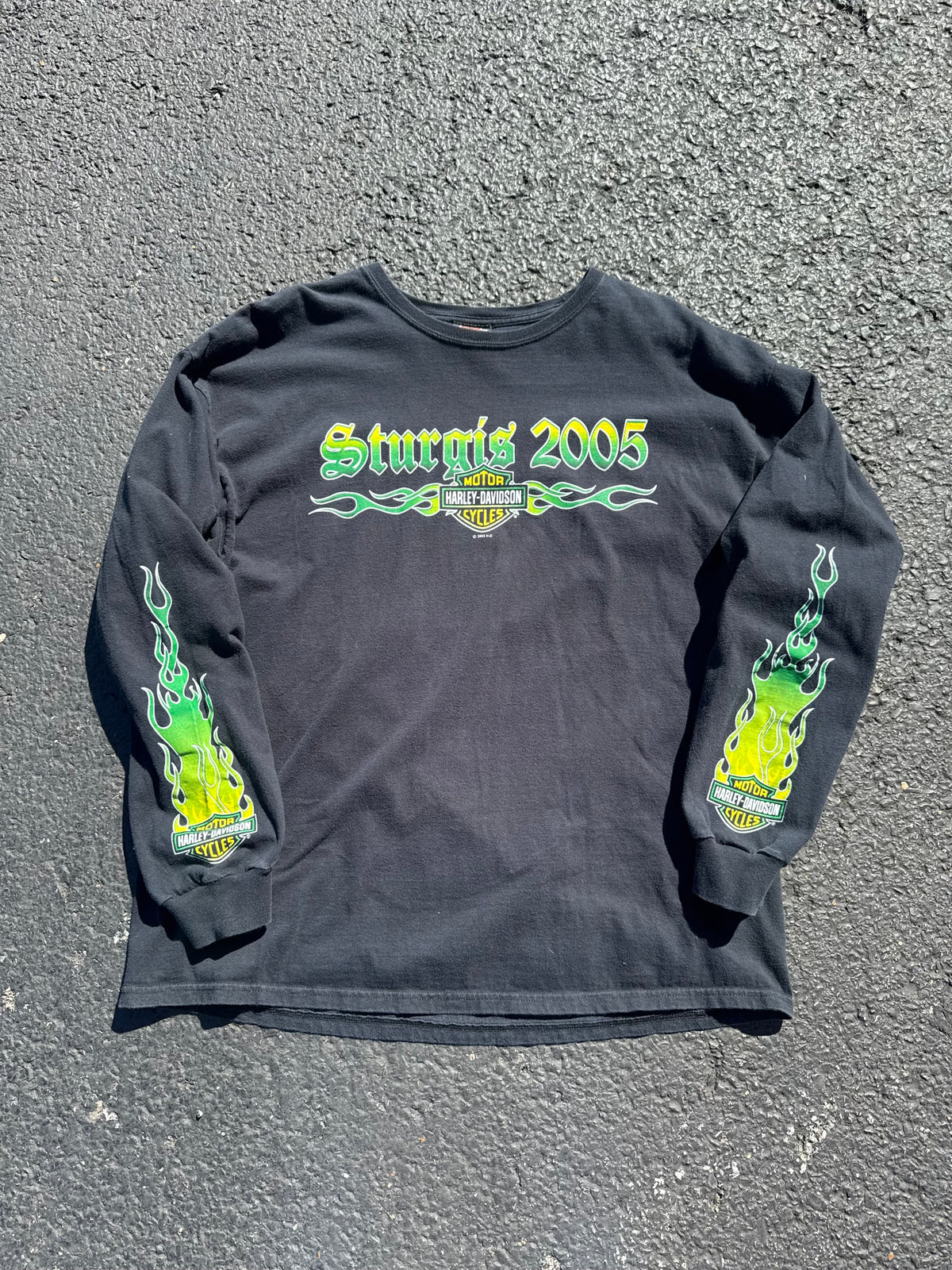 Vintage 2005 Harley-Davidson Sturgis Black Hills Rally Flame Sleeve