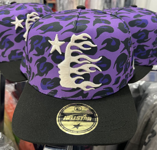 HELLSTAR Cheetah Print Hat Snapback “Purple”