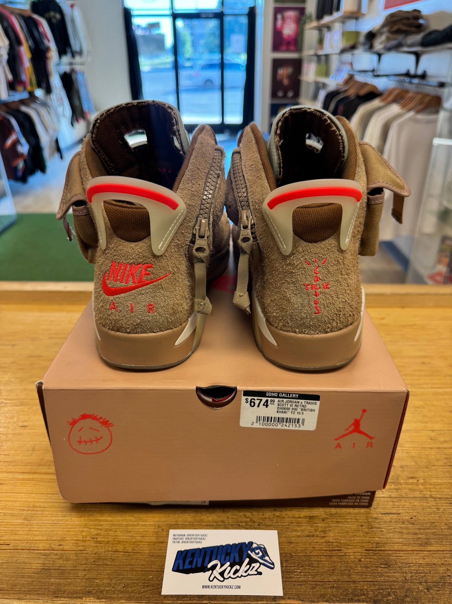 Jordan 6 Retro “Travis Scott British Khaki” (Sz 10.5)