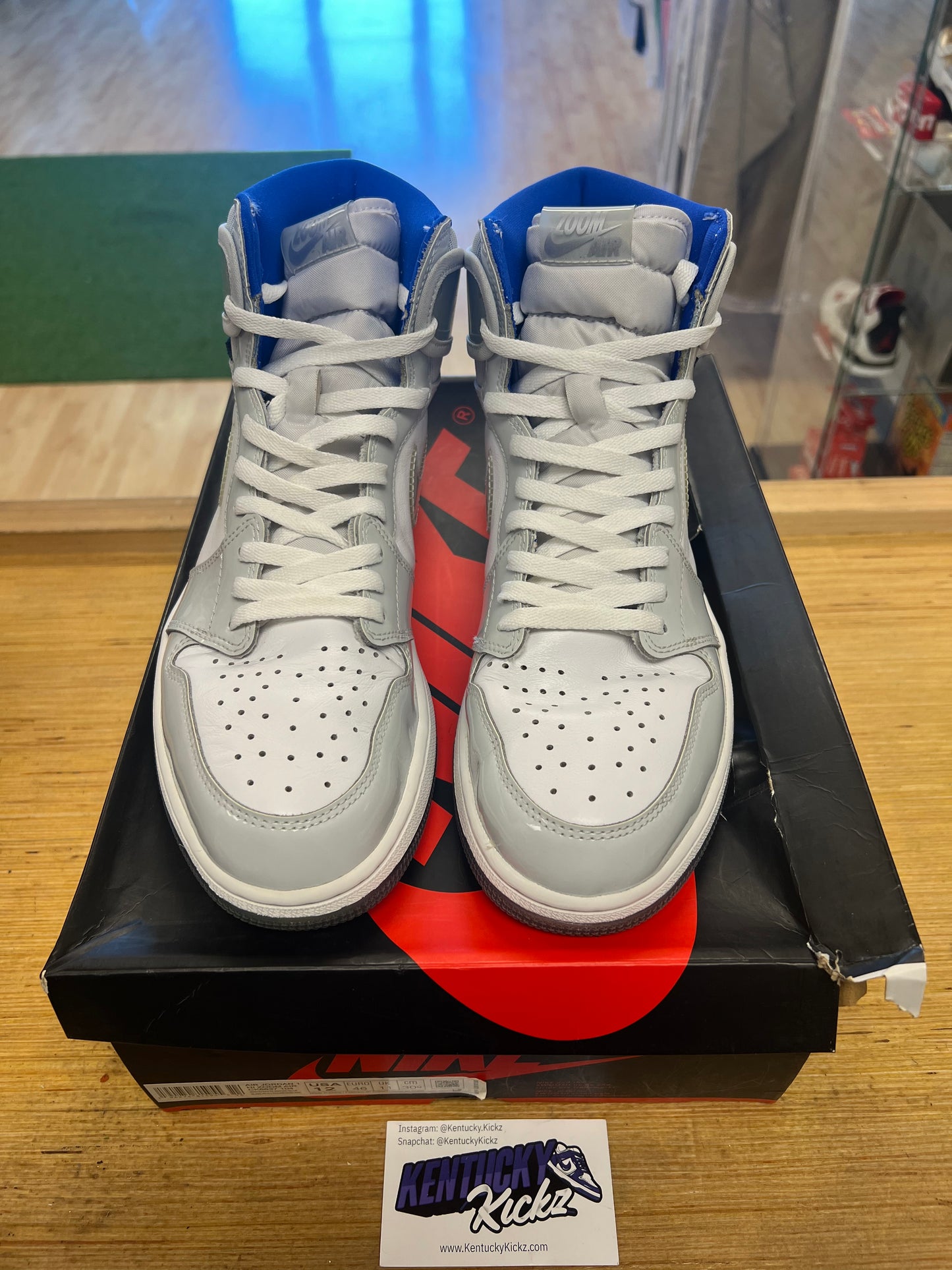 Jordan 1 Retro High “Zoom White Racer Blue” (Sz 12) (USED)