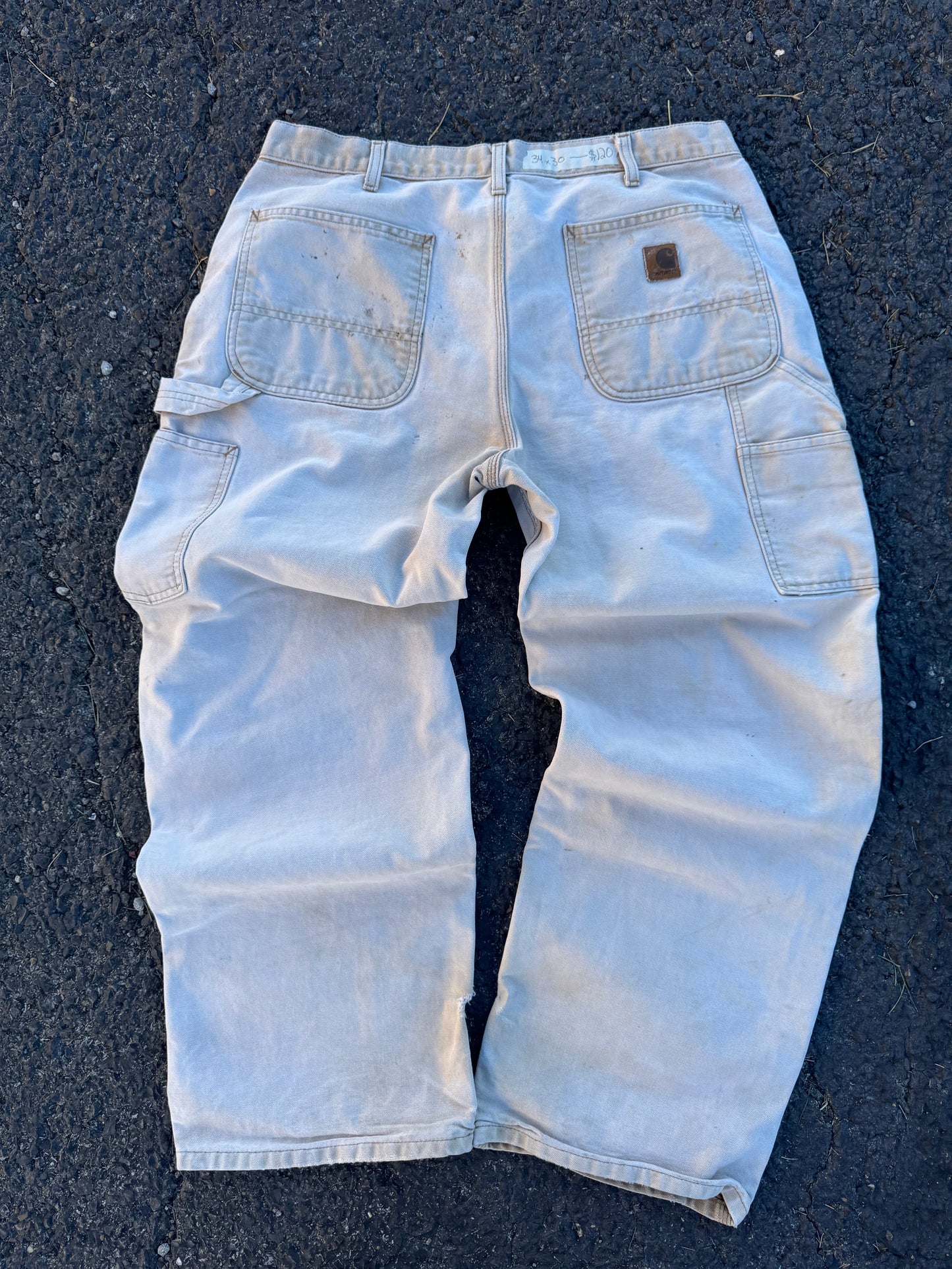 “VINTAGE” Faded Tan Carhartt Jeans - 34 x 30