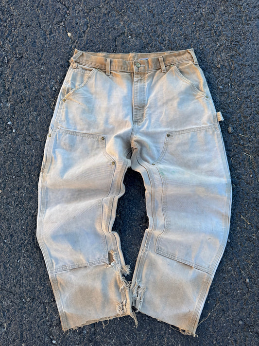 “VINTAGE” Faded Tan Carhartt Double knee Jeans - 34 x 30