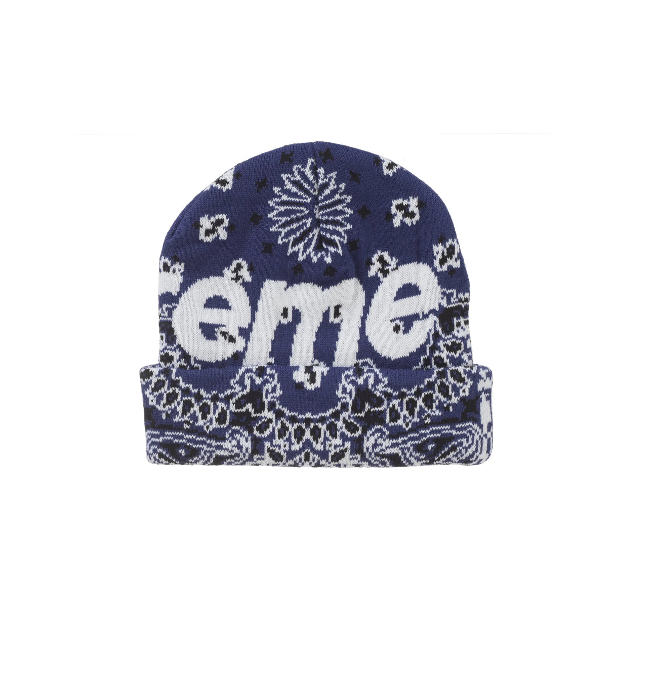 Supreme Bandana Big Logo Beanie “Blue” (FW24)