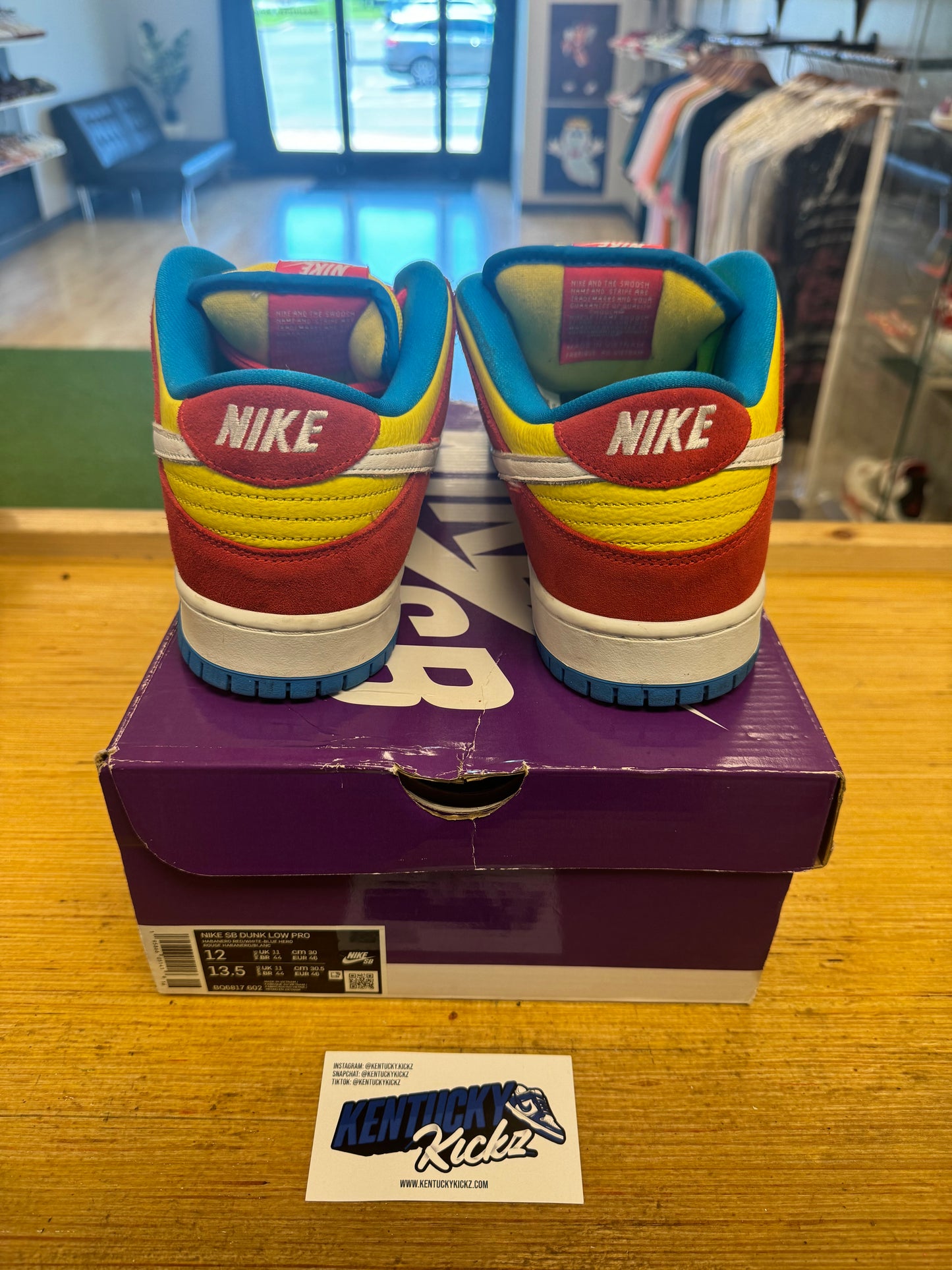 SB Dunk Low “Bart Simpson” (Sz 12) (USED)