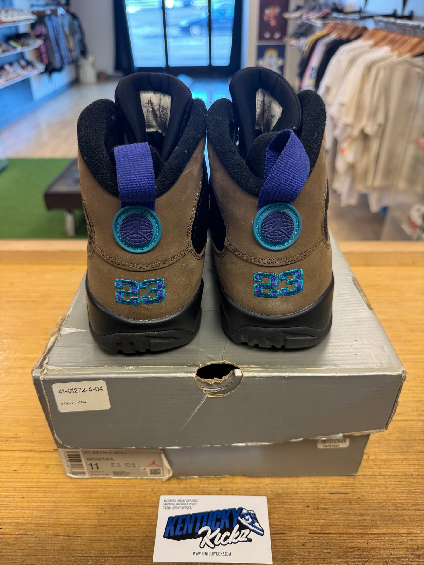Jordan 9 Retro “Light Olive Concord” (Sz 11)