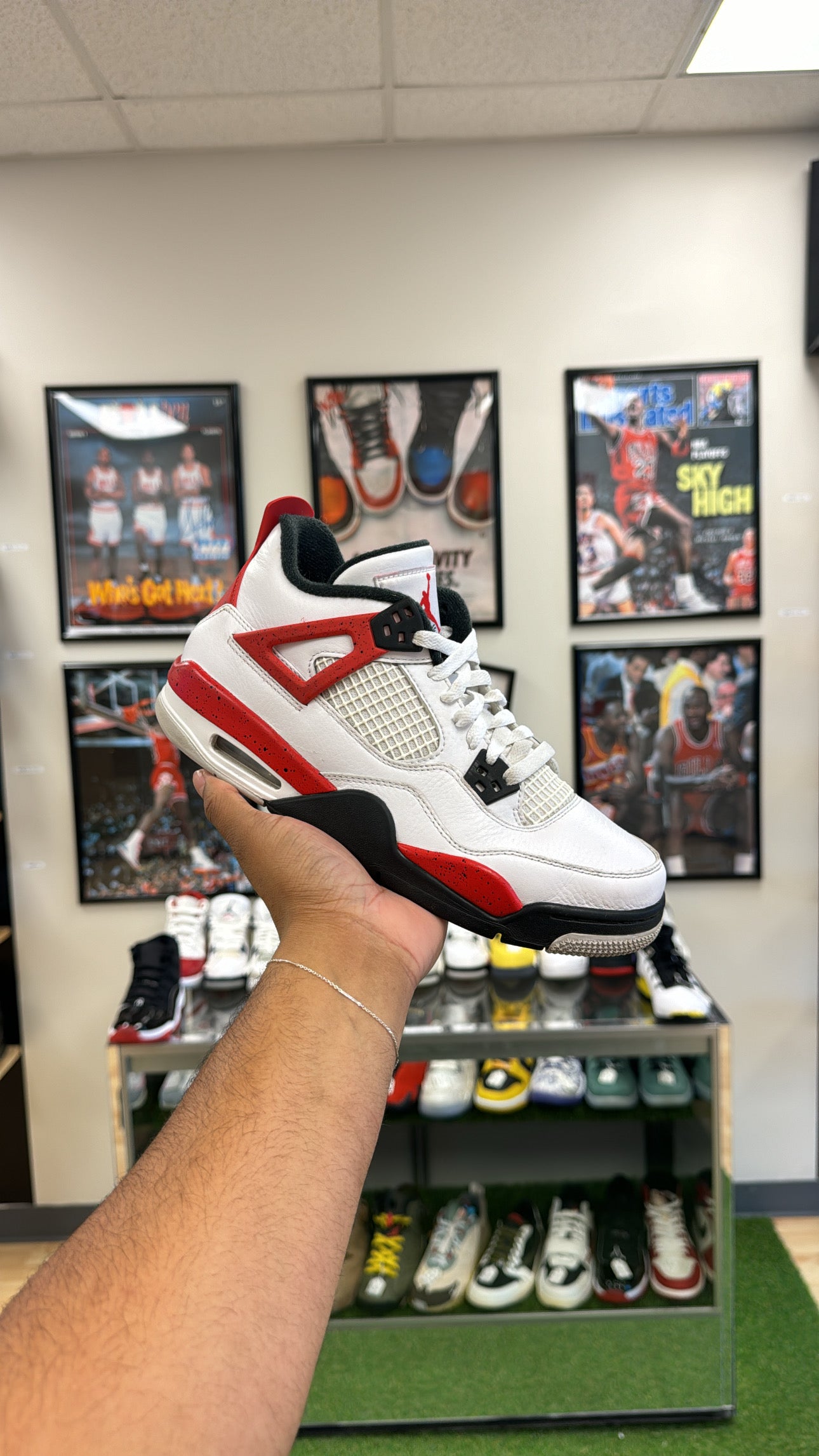 Jordan 4 Retro “Red Cement” (Sz 7Y)