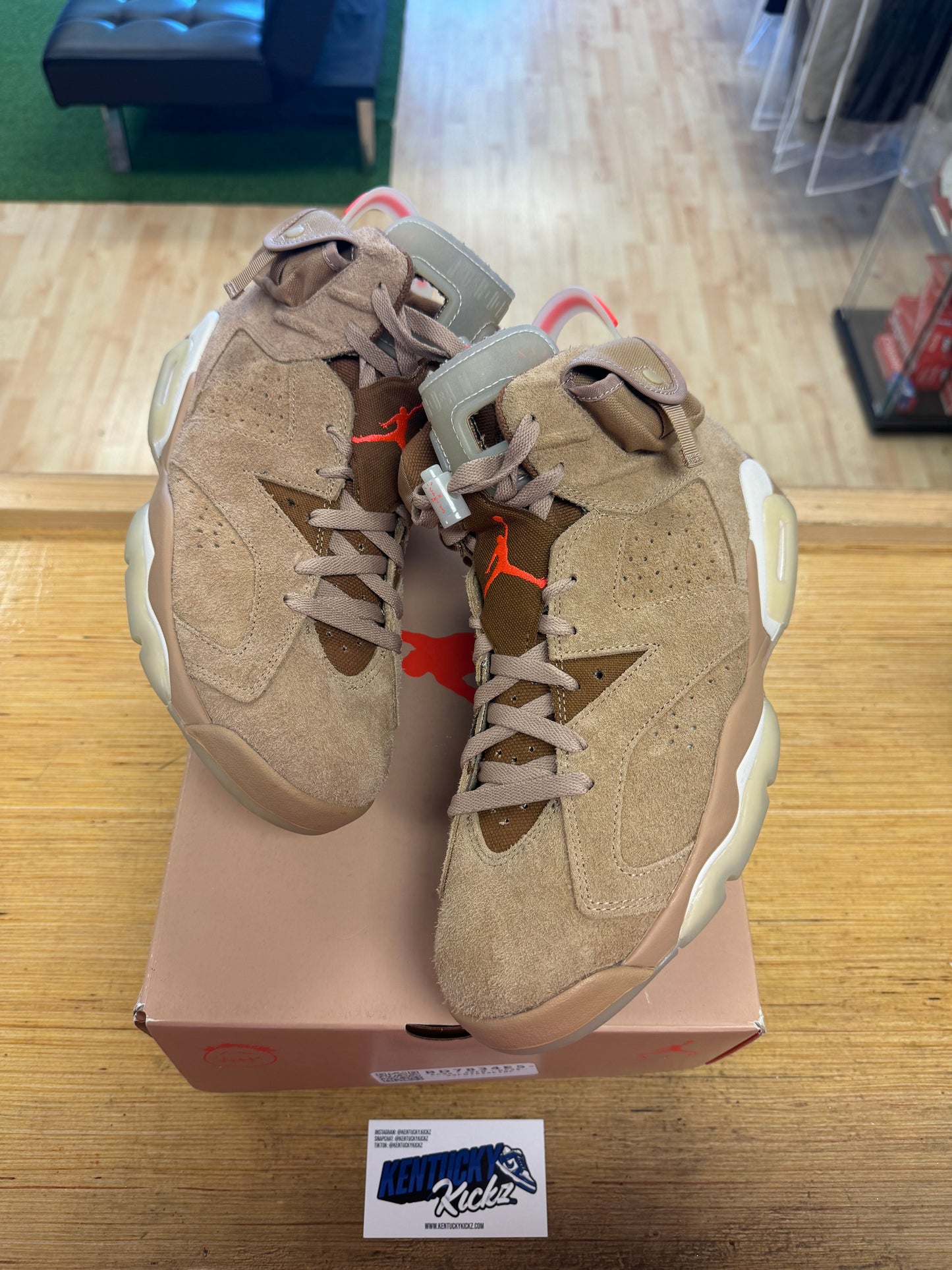 Jordan 6 Retro “Travis Scott British Khaki” (Sz 10)