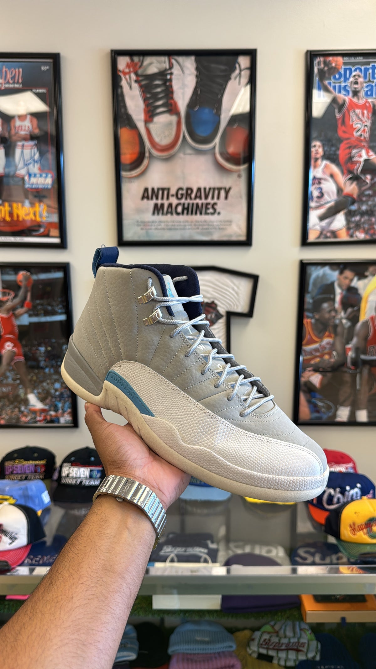 Jordan 12 Retro “Grey University Blue” (Sz 12)